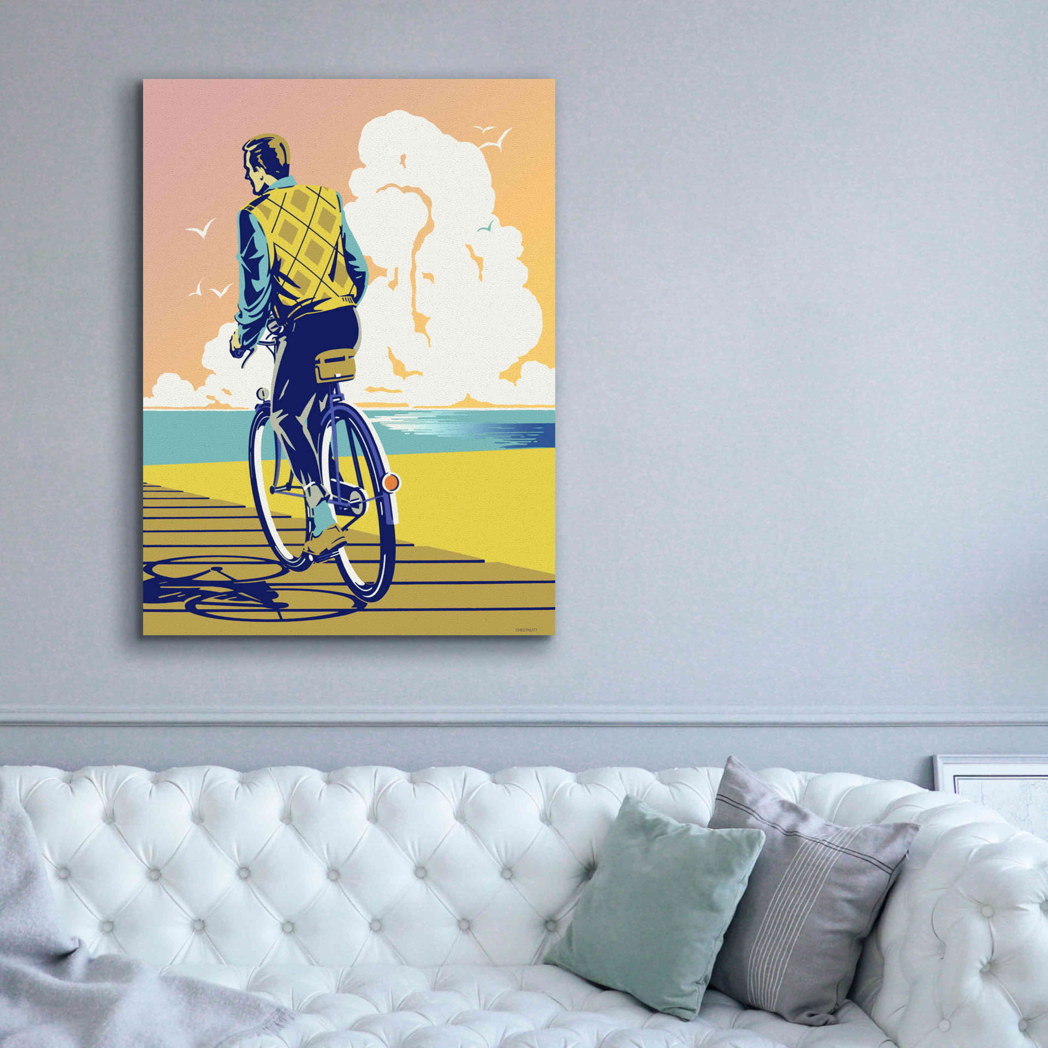 'Beach Bike' by David Chestnutt, Giclee Canvas Wall Art,40 x 54