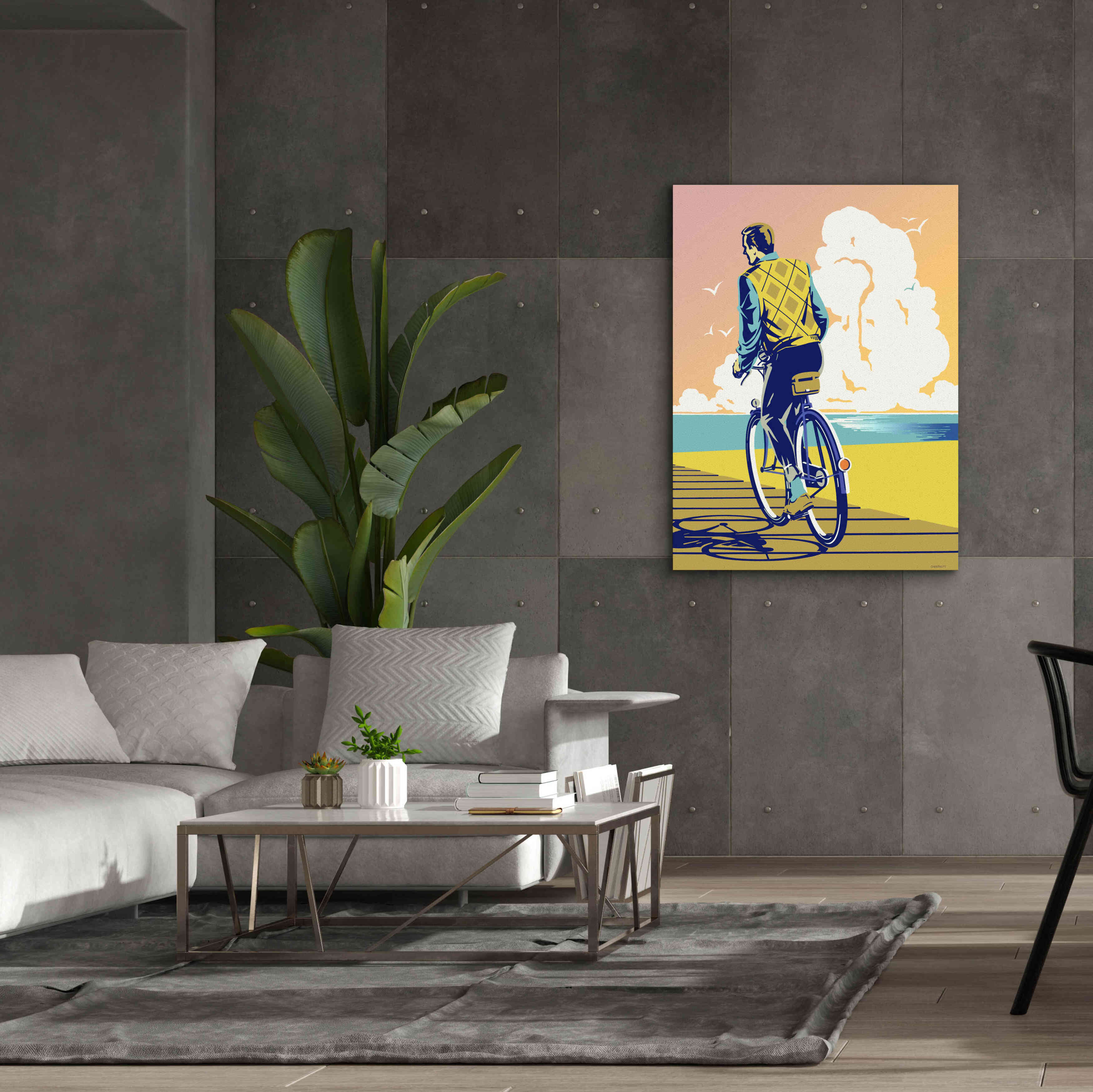 'Beach Bike' by David Chestnutt, Giclee Canvas Wall Art,40 x 54