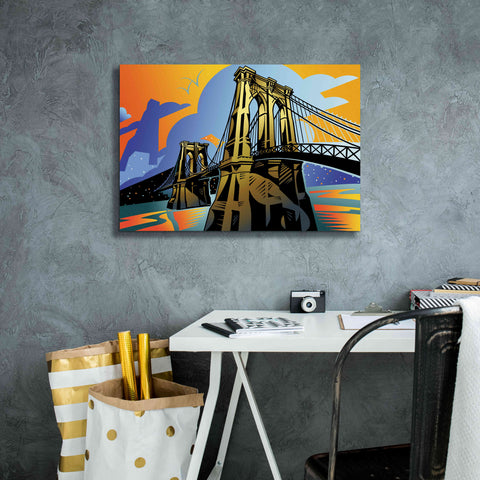 Image of 'Brooklyn Bridge' by David Chestnutt, Giclee Canvas Wall Art,26 x 18