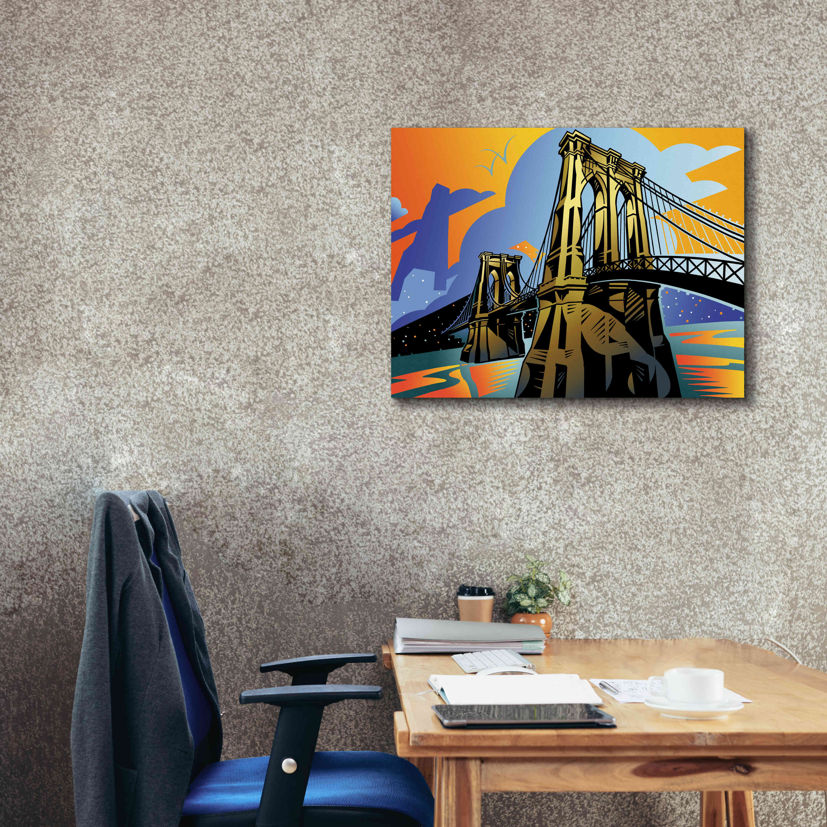 'Brooklyn Bridge' by David Chestnutt, Giclee Canvas Wall Art,34 x 26
