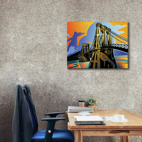 Image of 'Brooklyn Bridge' by David Chestnutt, Giclee Canvas Wall Art,34 x 26
