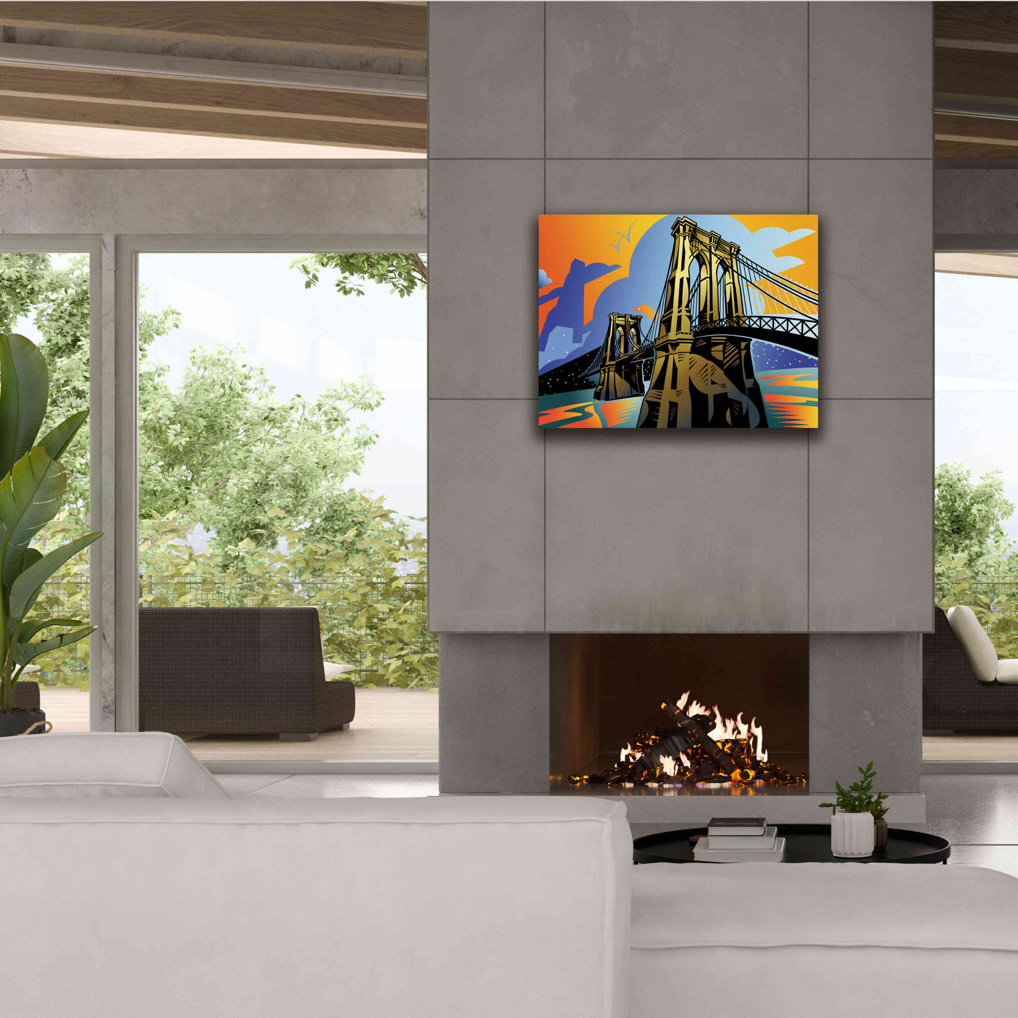 'Brooklyn Bridge' by David Chestnutt, Giclee Canvas Wall Art,34 x 26