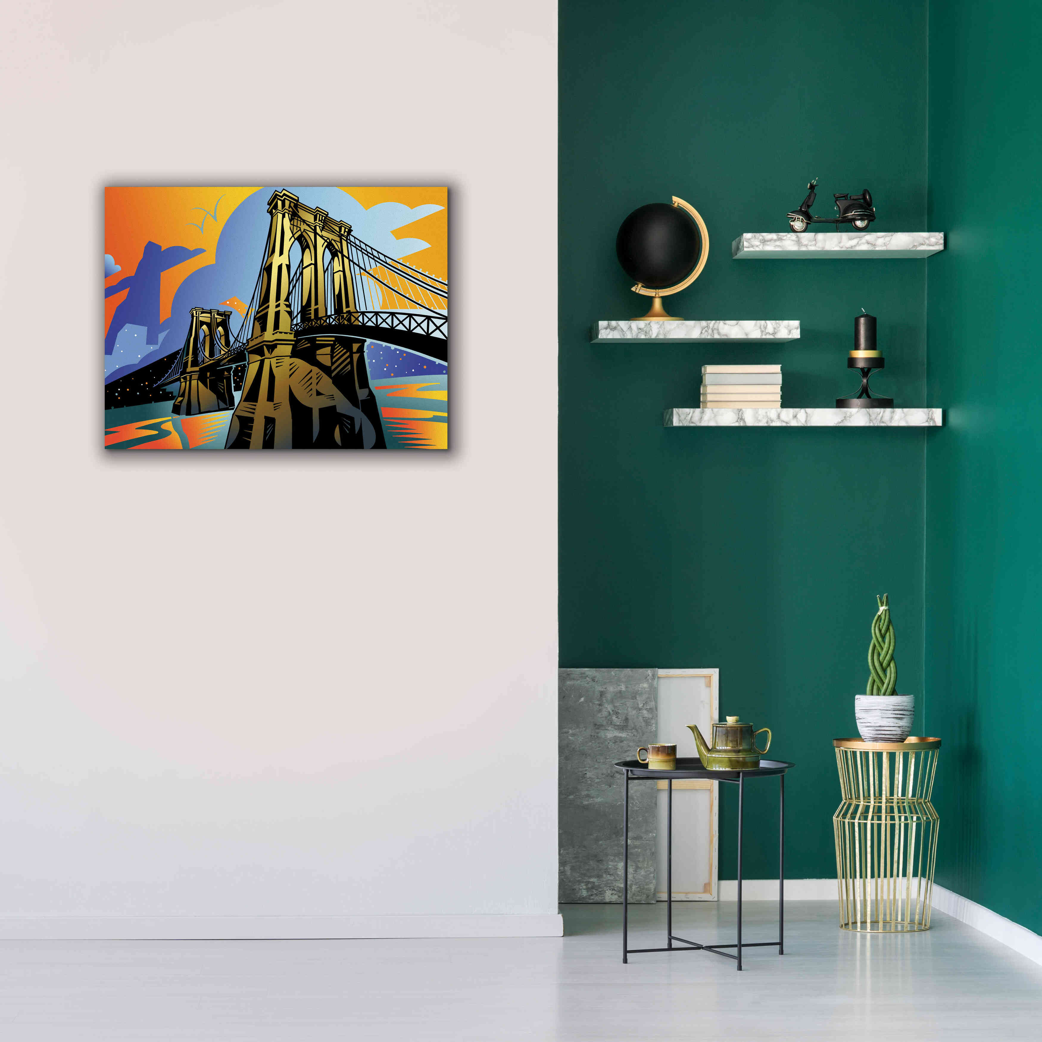 'Brooklyn Bridge' by David Chestnutt, Giclee Canvas Wall Art,34 x 26