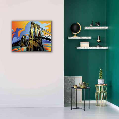 Image of 'Brooklyn Bridge' by David Chestnutt, Giclee Canvas Wall Art,34 x 26