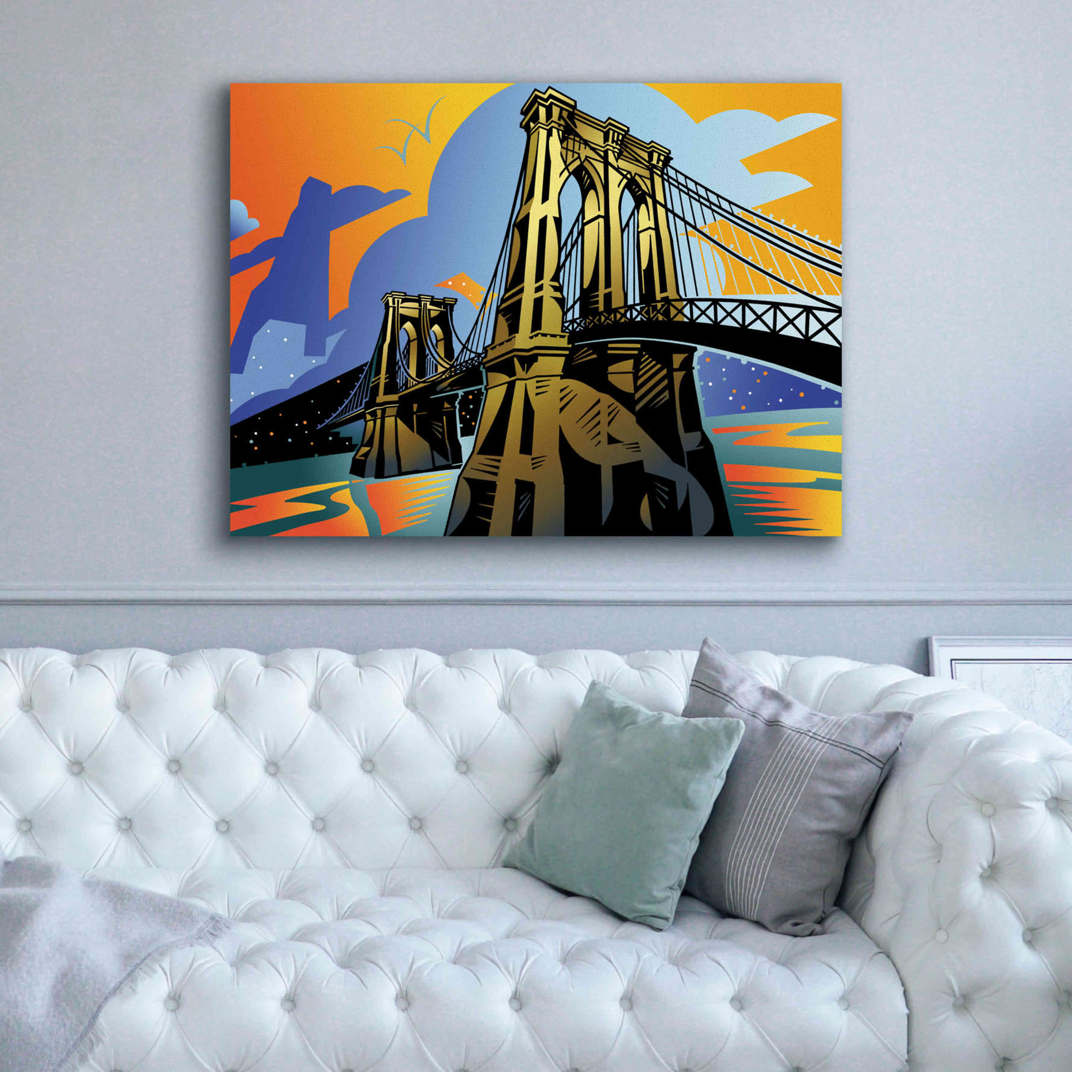 'Brooklyn Bridge' by David Chestnutt, Giclee Canvas Wall Art,54 x 40