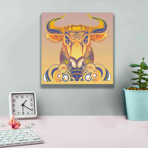 'Bull' by David Chestnutt, Giclee Canvas Wall Art,12 x 12