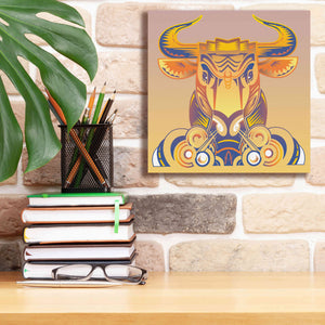 'Bull' by David Chestnutt, Giclee Canvas Wall Art,12 x 12