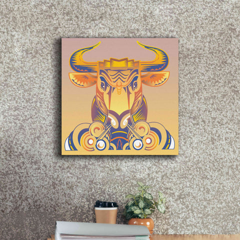 Image of 'Bull' by David Chestnutt, Giclee Canvas Wall Art,18 x 18