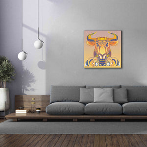 'Bull' by David Chestnutt, Giclee Canvas Wall Art,37 x 37
