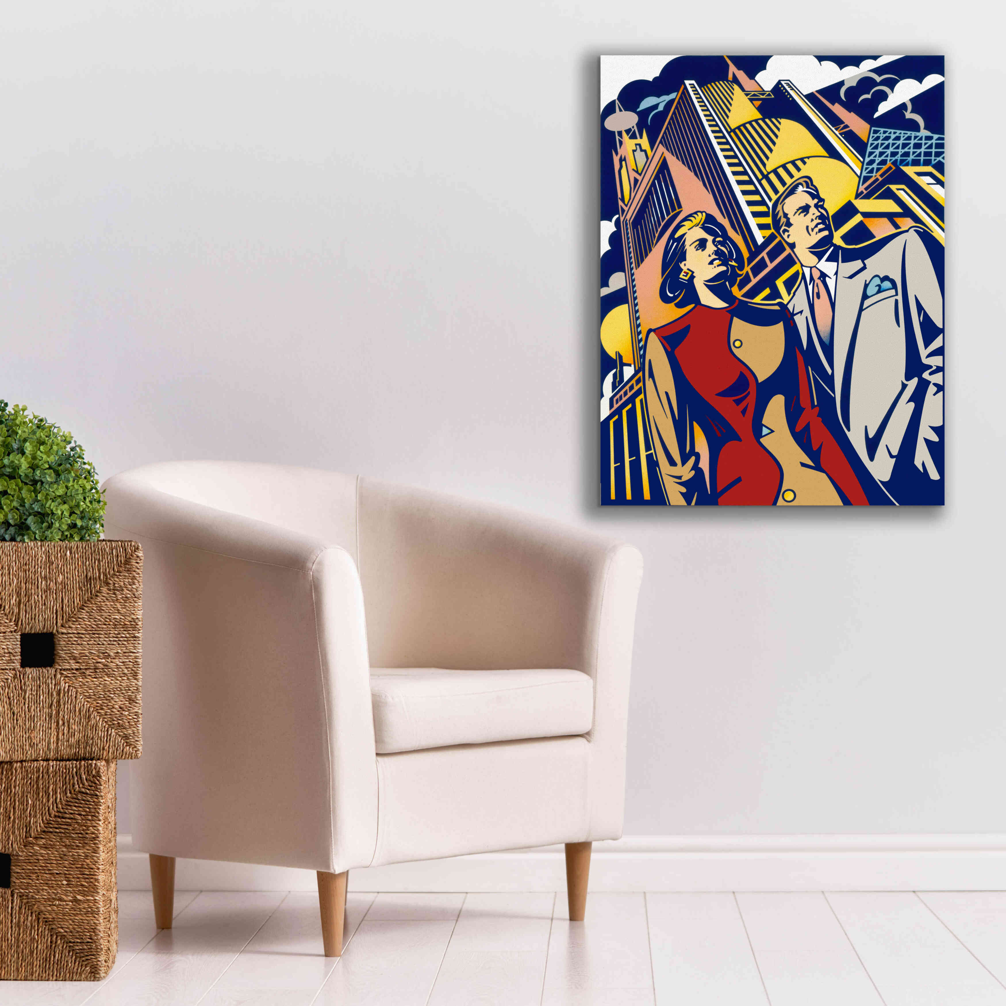 'Business Couple' by David Chestnutt, Giclee Canvas Wall Art,26 x 34