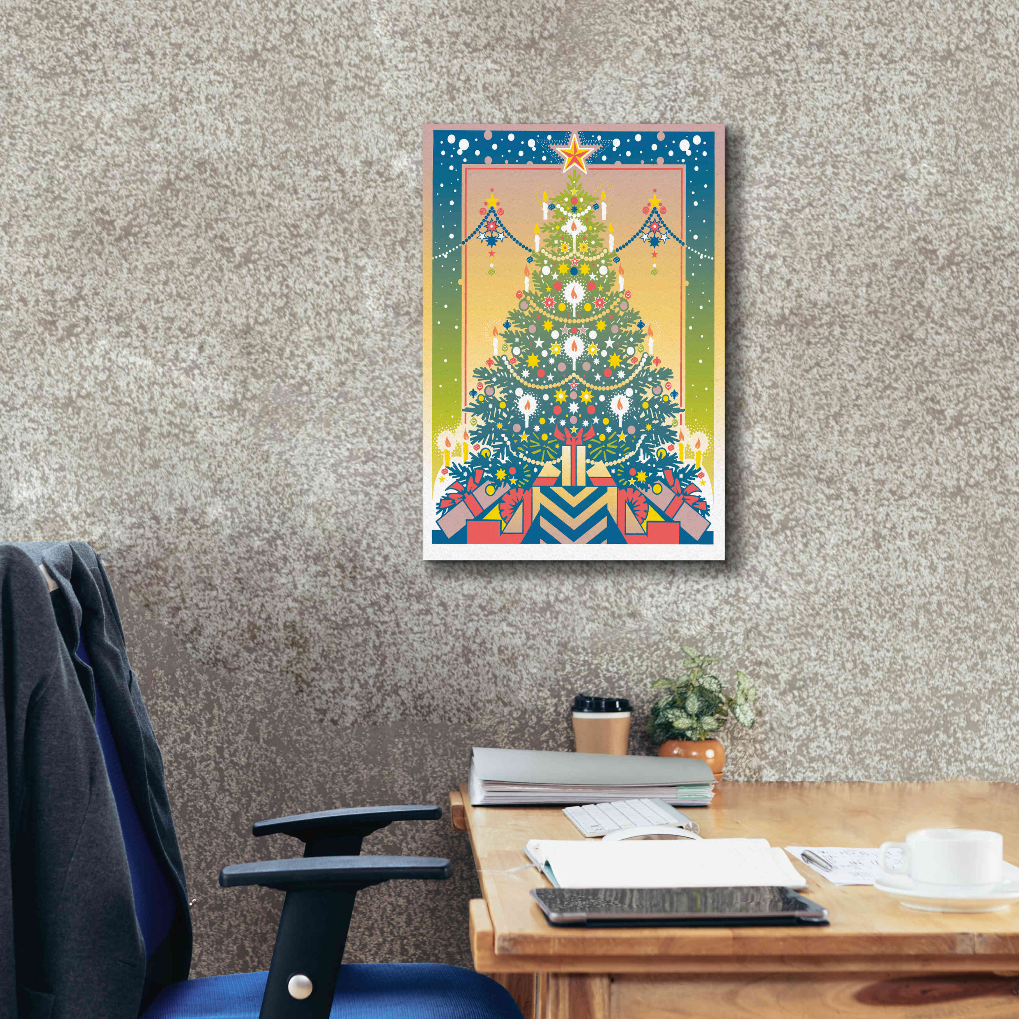 'Christmas Tree' by David Chestnutt, Giclee Canvas Wall Art,18 x 26