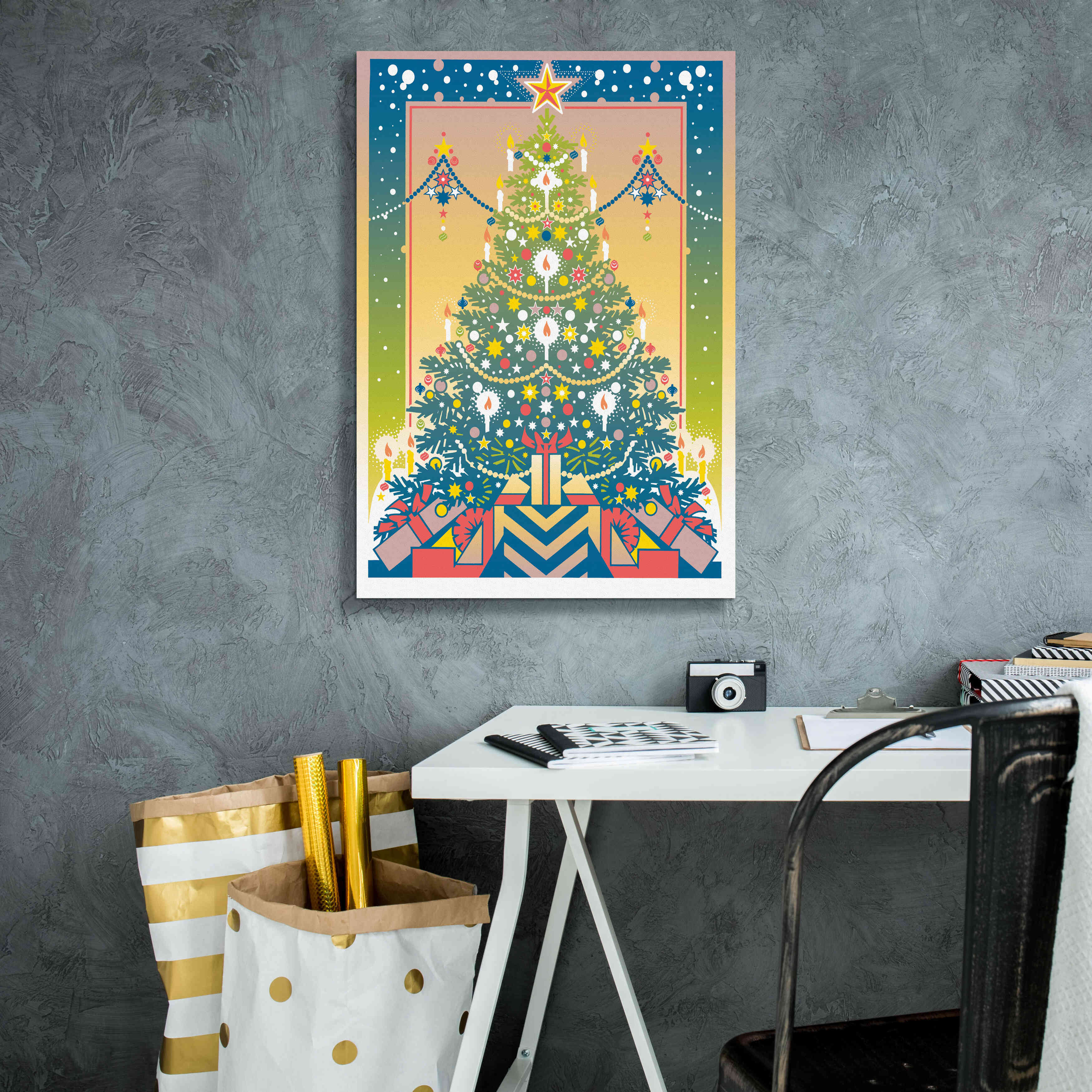 'Christmas Tree' by David Chestnutt, Giclee Canvas Wall Art,18 x 26