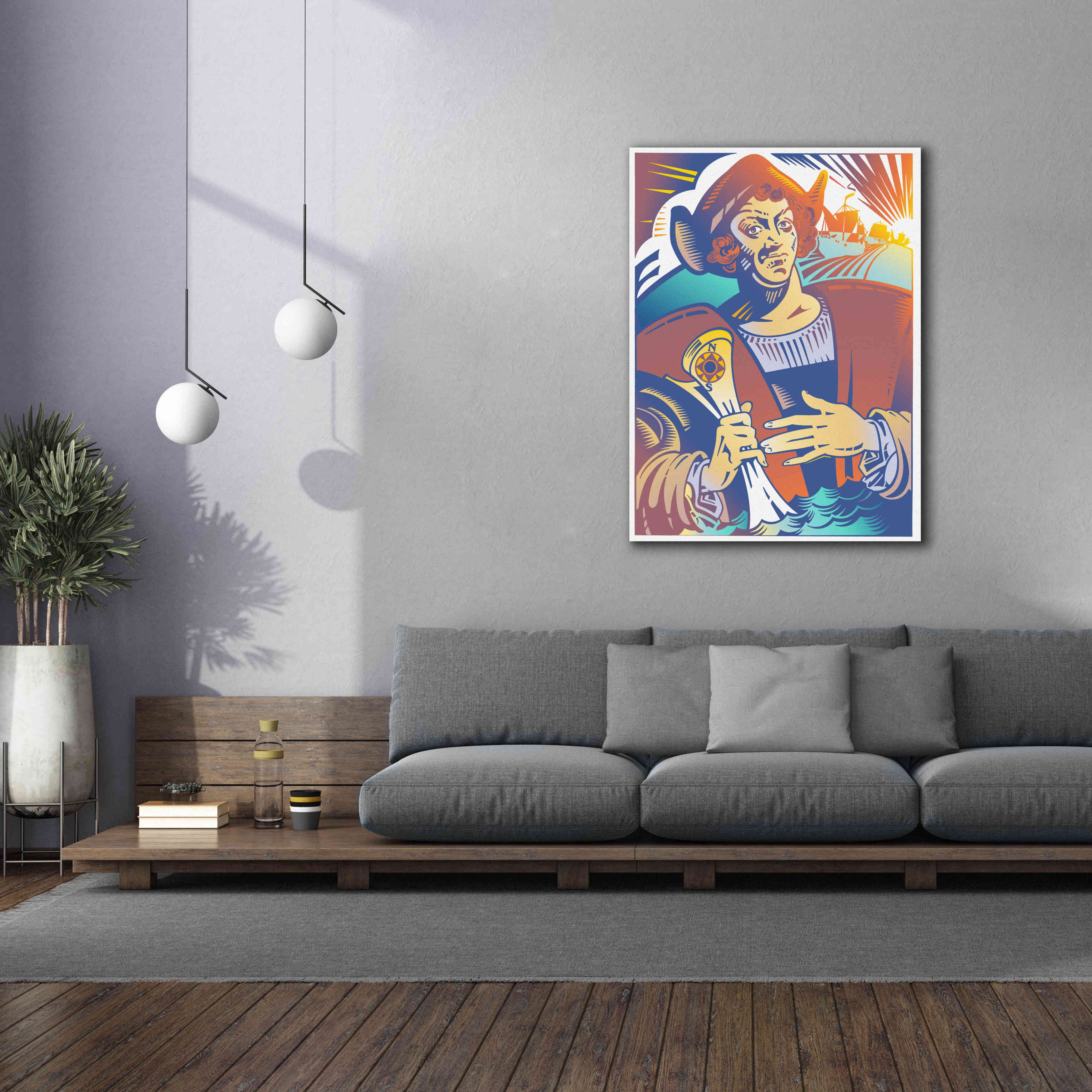 'Christopher Columbus' by David Chestnutt, Giclee Canvas Wall Art,40 x 54