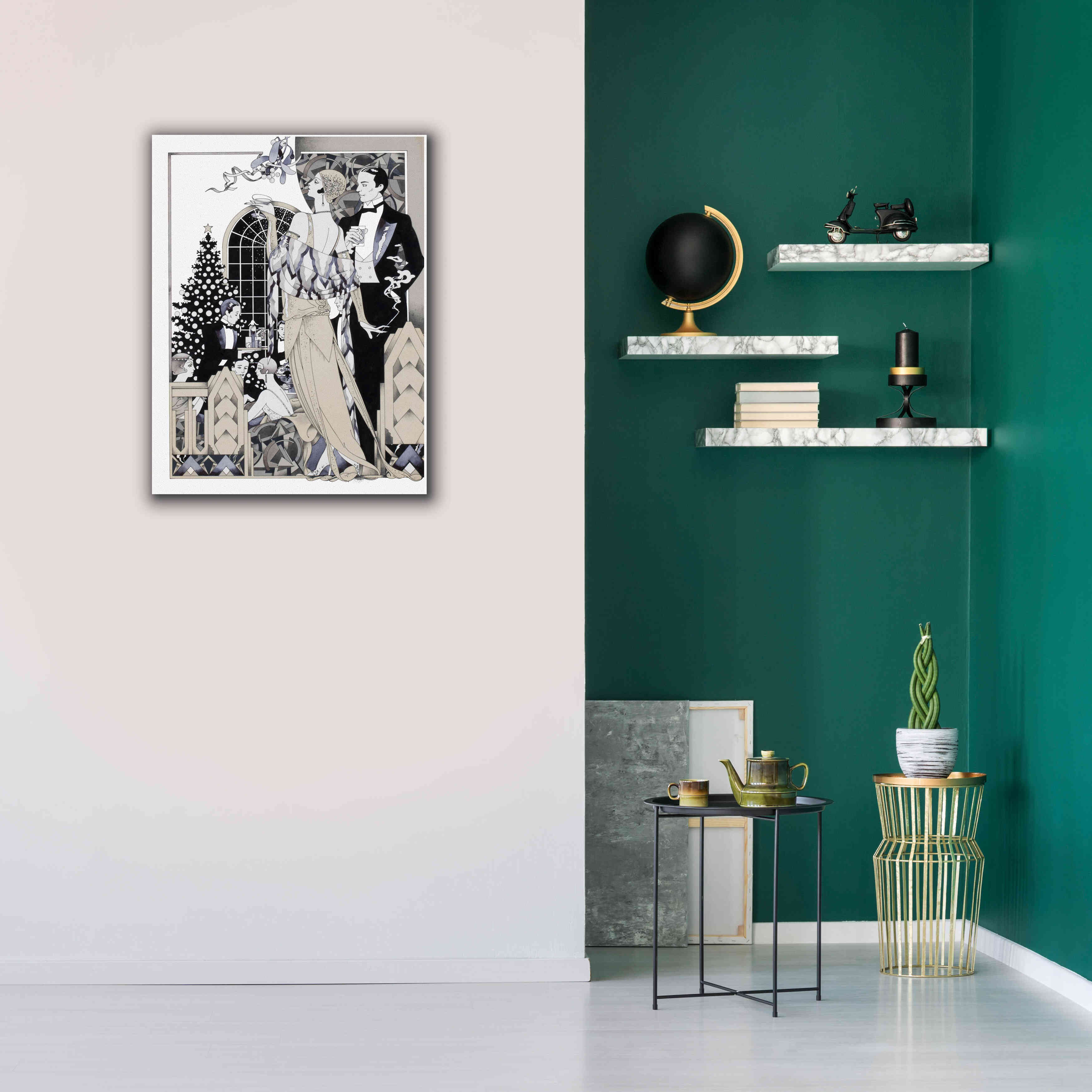 'Deco Christmas' by David Chestnutt, Giclee Canvas Wall Art,26 x 34