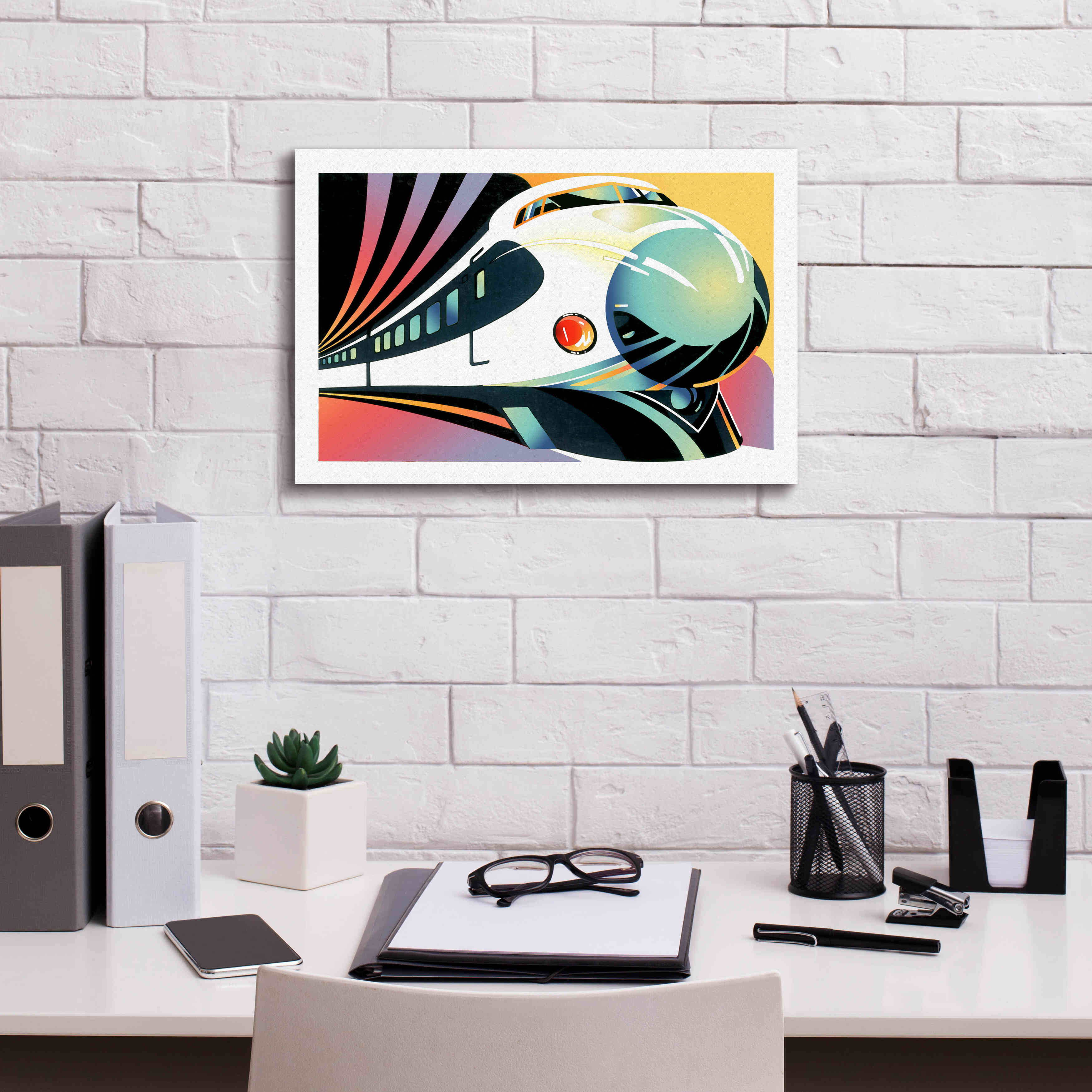 'Japanese High Speed Train' by David Chestnutt, Giclee Canvas Wall Art,18 x 12