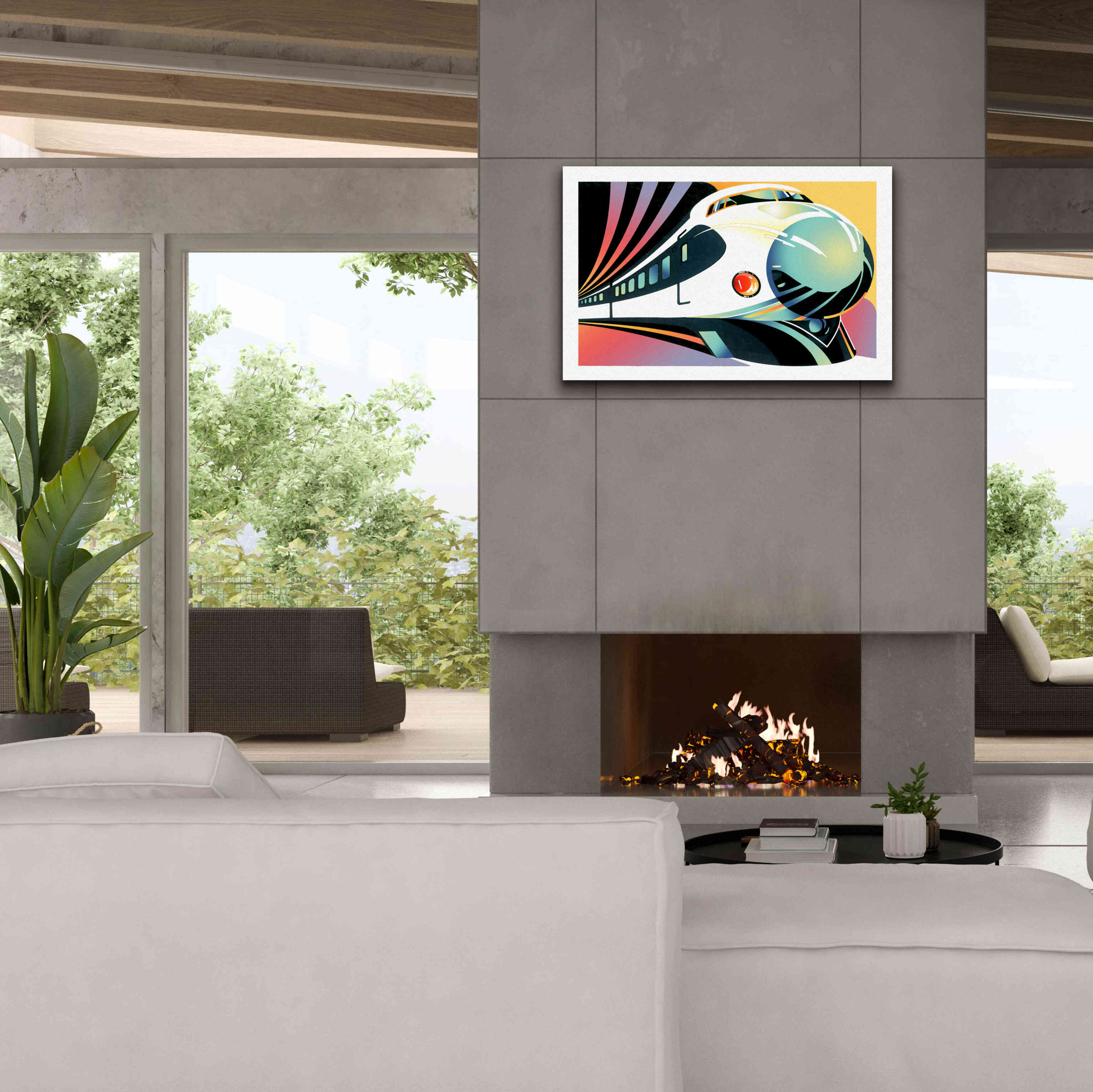 'Japanese High Speed Train' by David Chestnutt, Giclee Canvas Wall Art,40 x 26