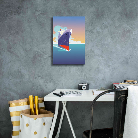 Image of 'Liner Blue Skies' by David Chestnutt, Giclee Canvas Wall Art,12 x 18