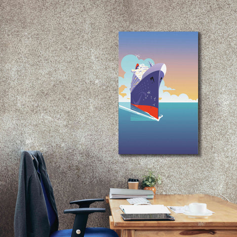 Image of 'Liner Blue Skies' by David Chestnutt, Giclee Canvas Wall Art,26 x 40