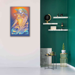 'New Angel With Harp' by David Chestnutt, Giclee Canvas Wall Art,26 x 40