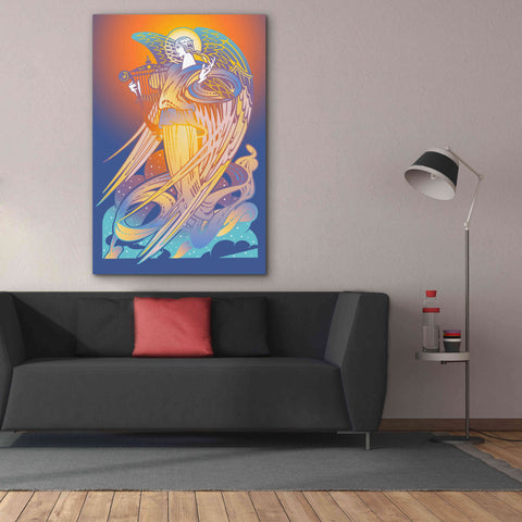 Image of 'New Angel With Harp' by David Chestnutt, Giclee Canvas Wall Art,40 x 60