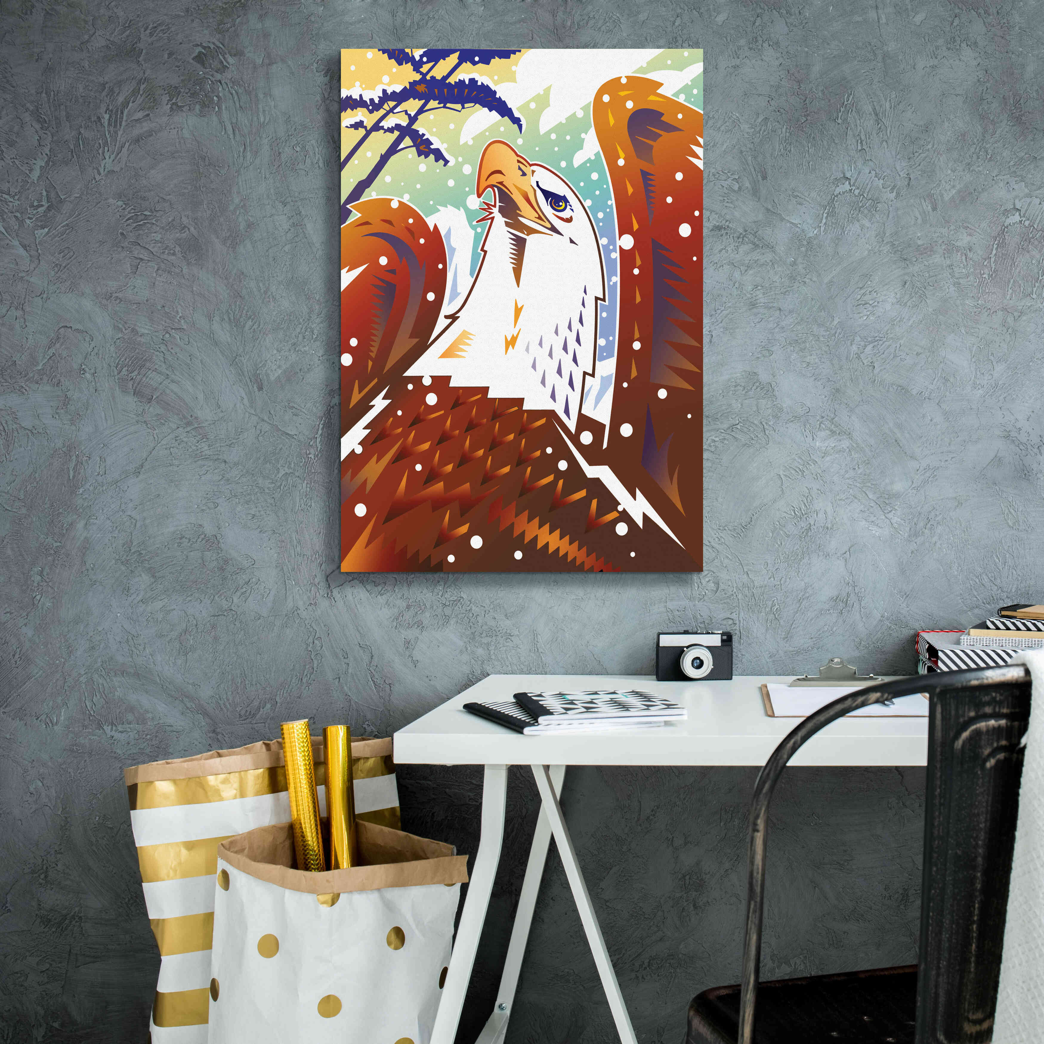 'New Eagle' by David Chestnutt, Giclee Canvas Wall Art,18 x 26