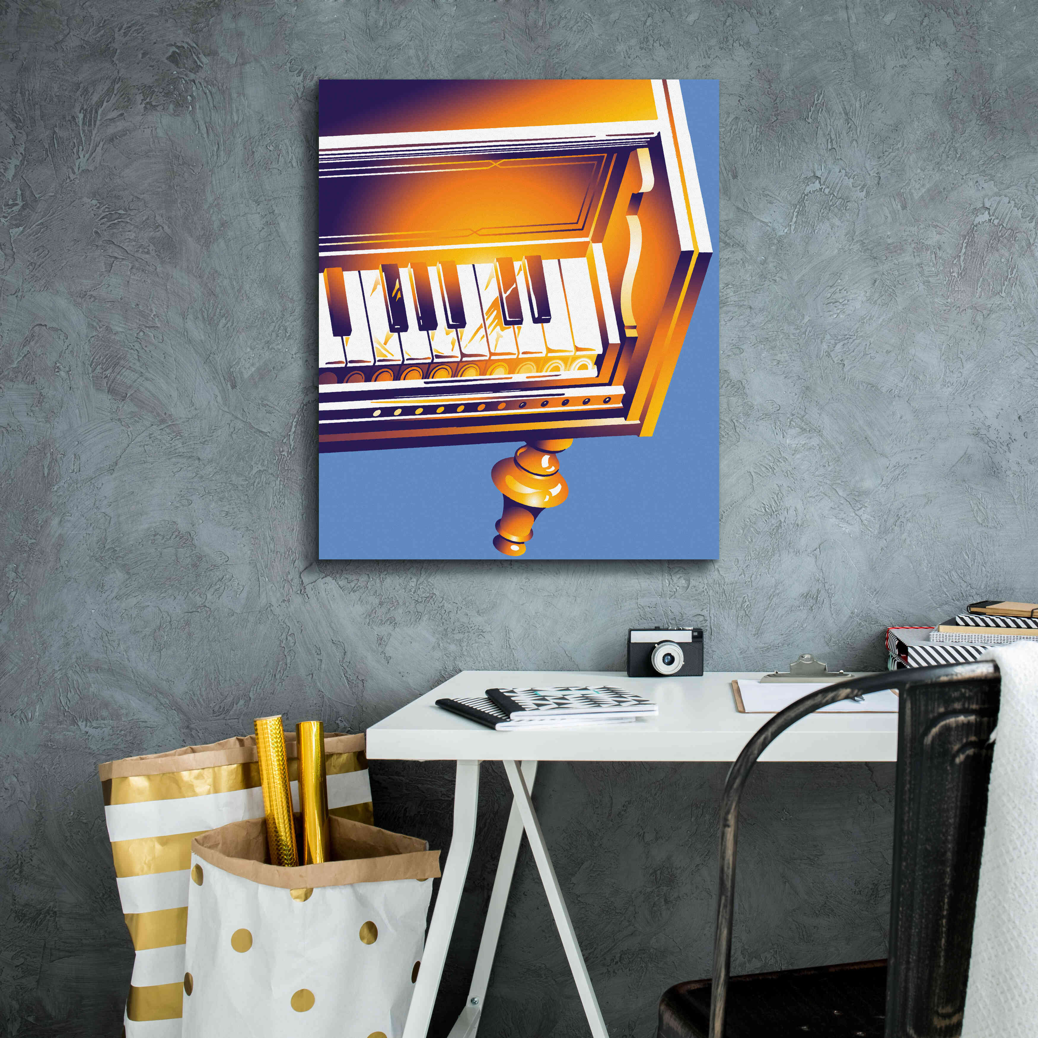 'Old Piano' by David Chestnutt, Giclee Canvas Wall Art,20 x 24