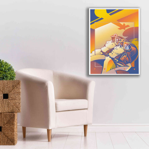 Image of 'Pilots Orange' by David Chestnutt, Giclee Canvas Wall Art,26 x 34
