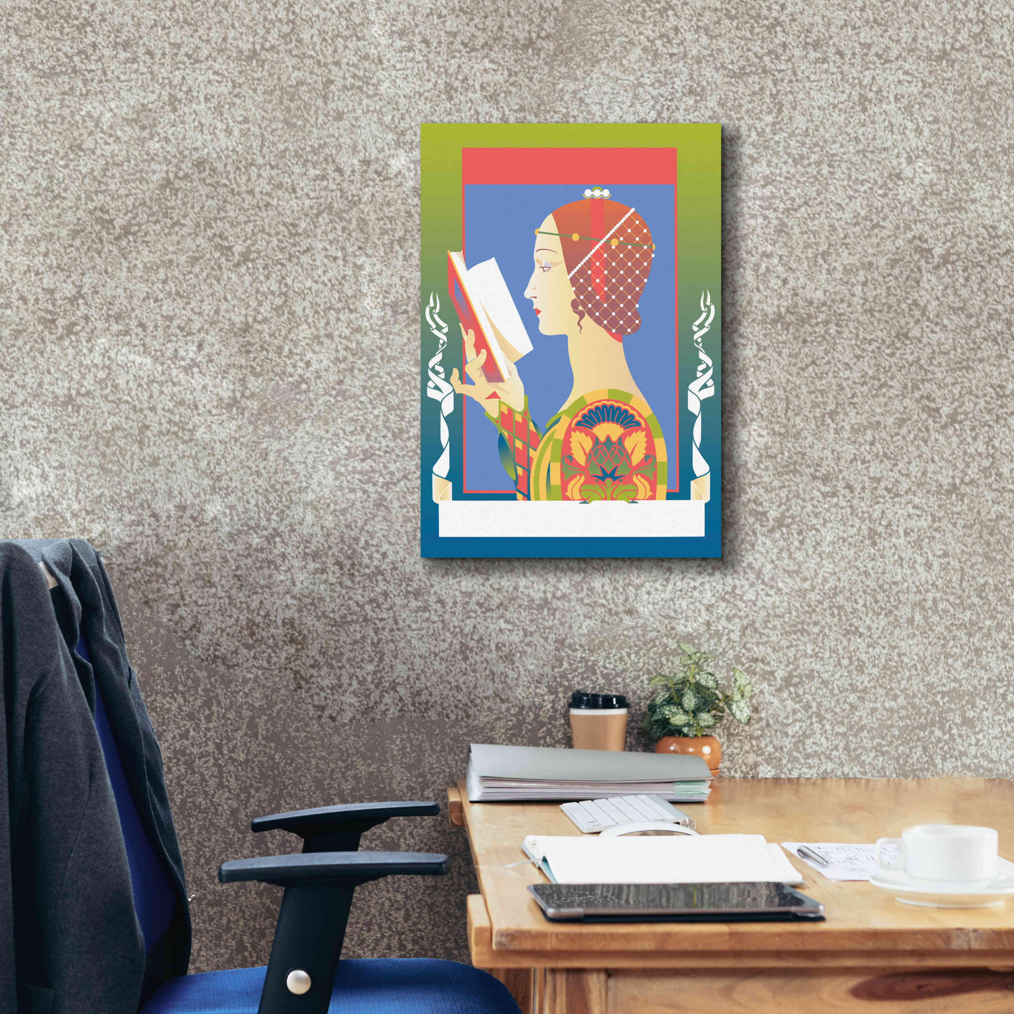 'Renaissance Read' by David Chestnutt, Giclee Canvas Wall Art,18 x 26