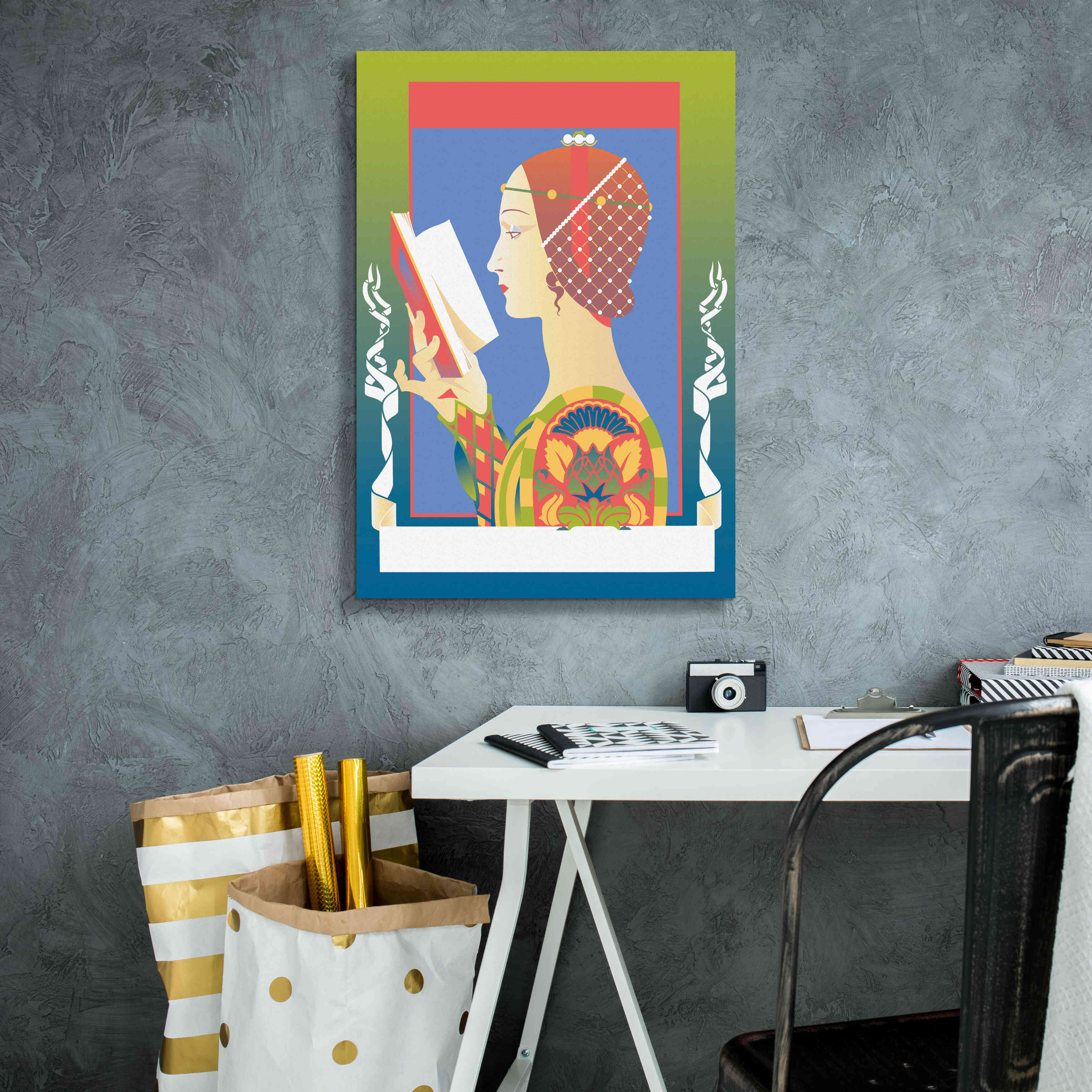 'Renaissance Read' by David Chestnutt, Giclee Canvas Wall Art,18 x 26