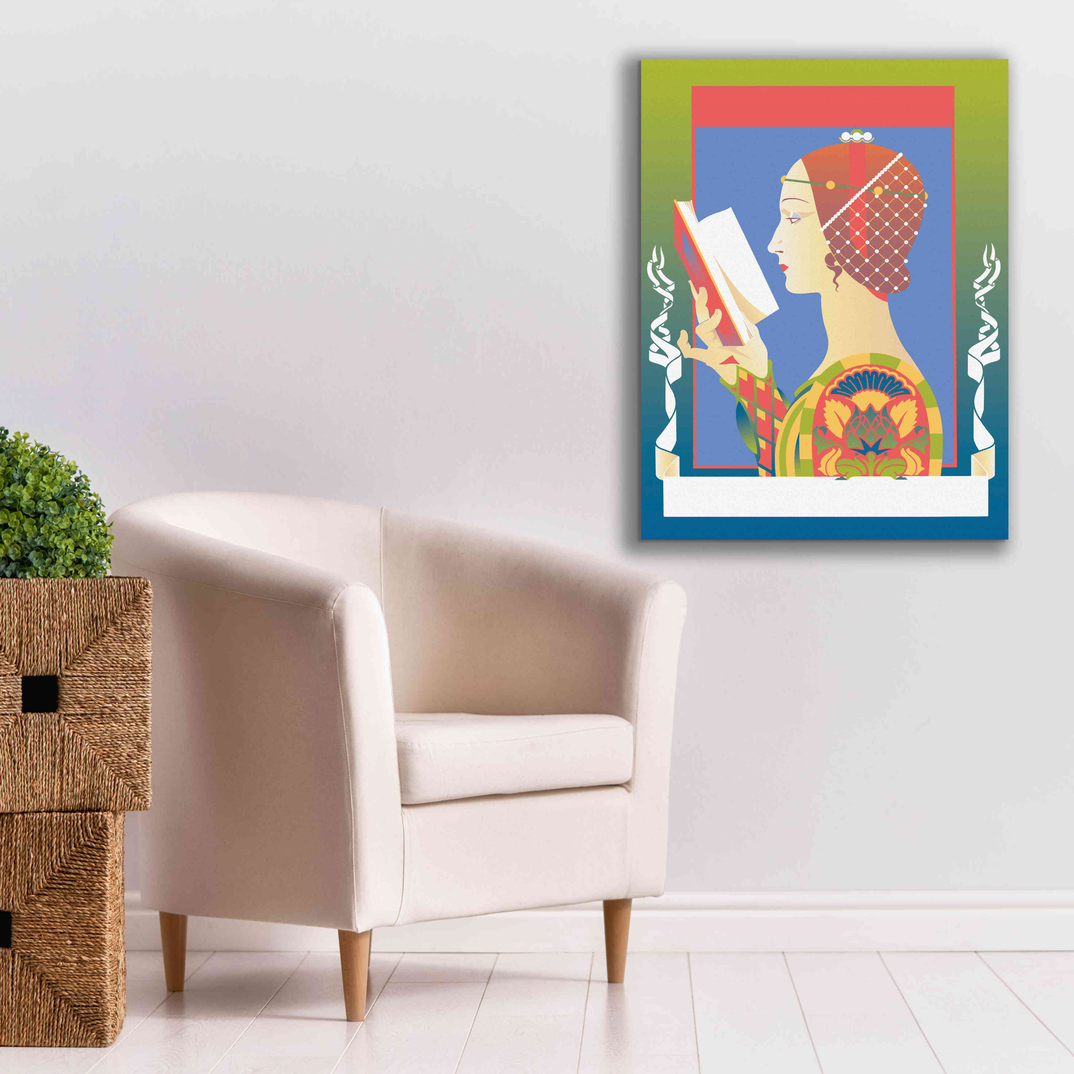 'Renaissance Read' by David Chestnutt, Giclee Canvas Wall Art,26 x 34