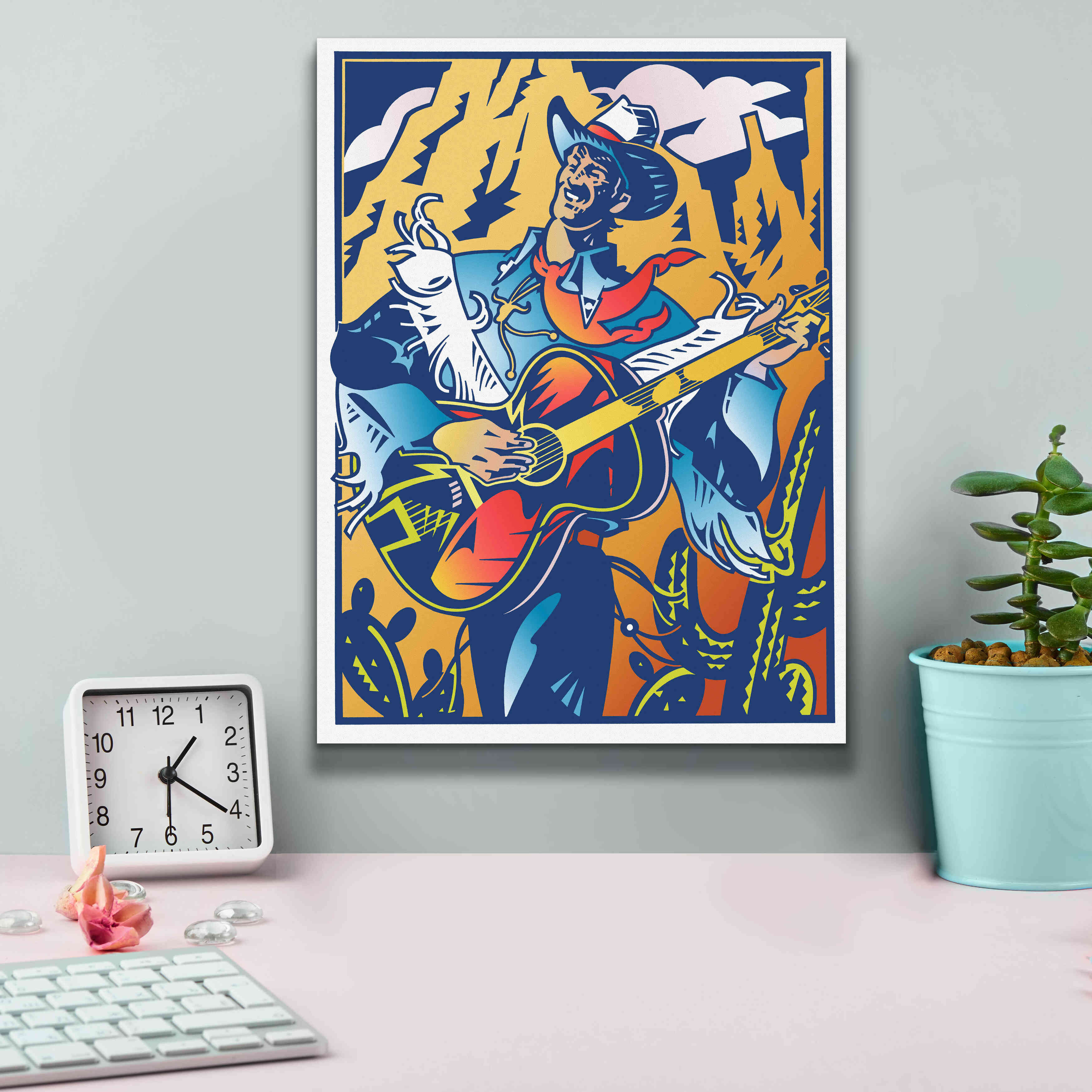 'Singing Cowboy' by David Chestnutt, Giclee Canvas Wall Art,12 x 16