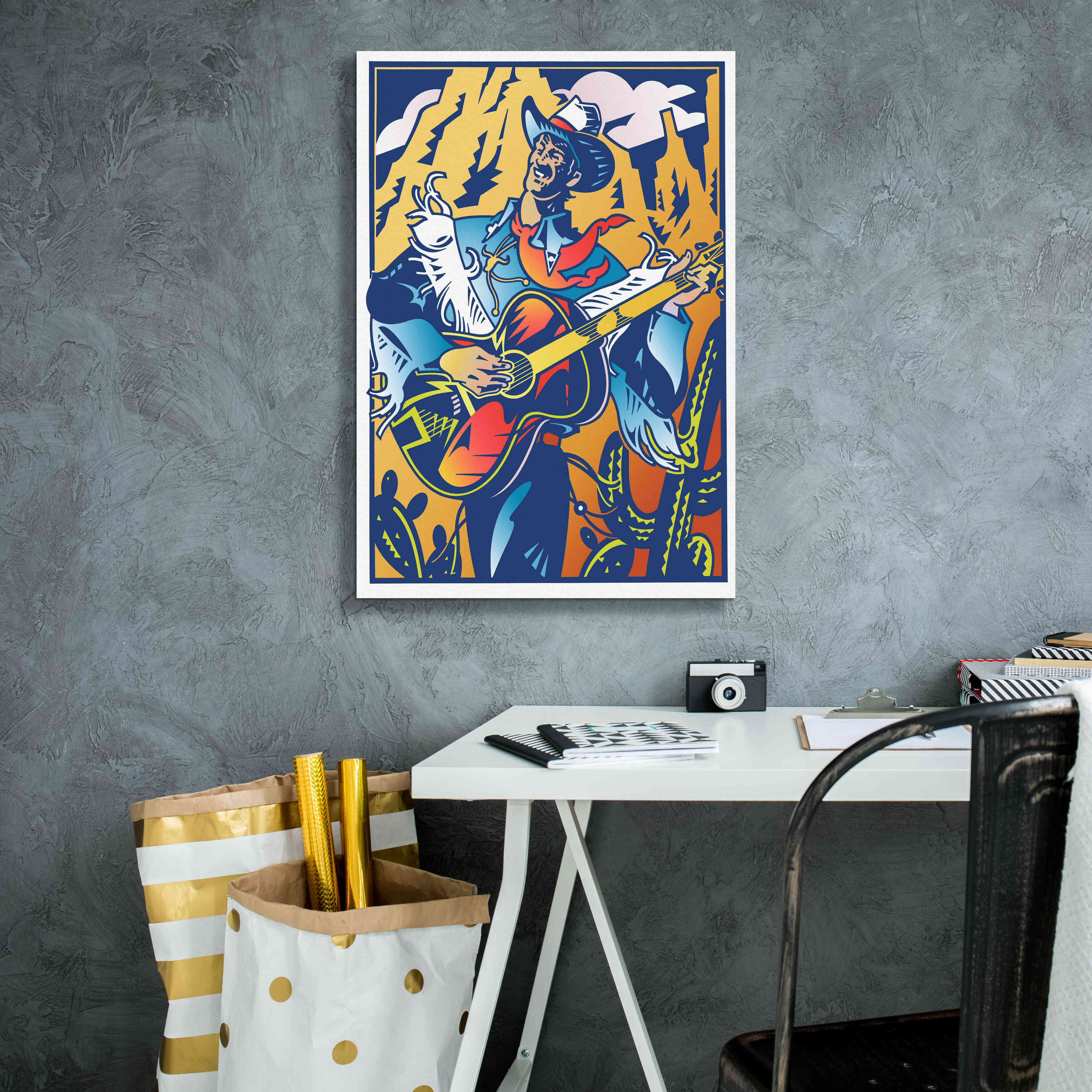 'Singing Cowboy' by David Chestnutt, Giclee Canvas Wall Art,18 x 26