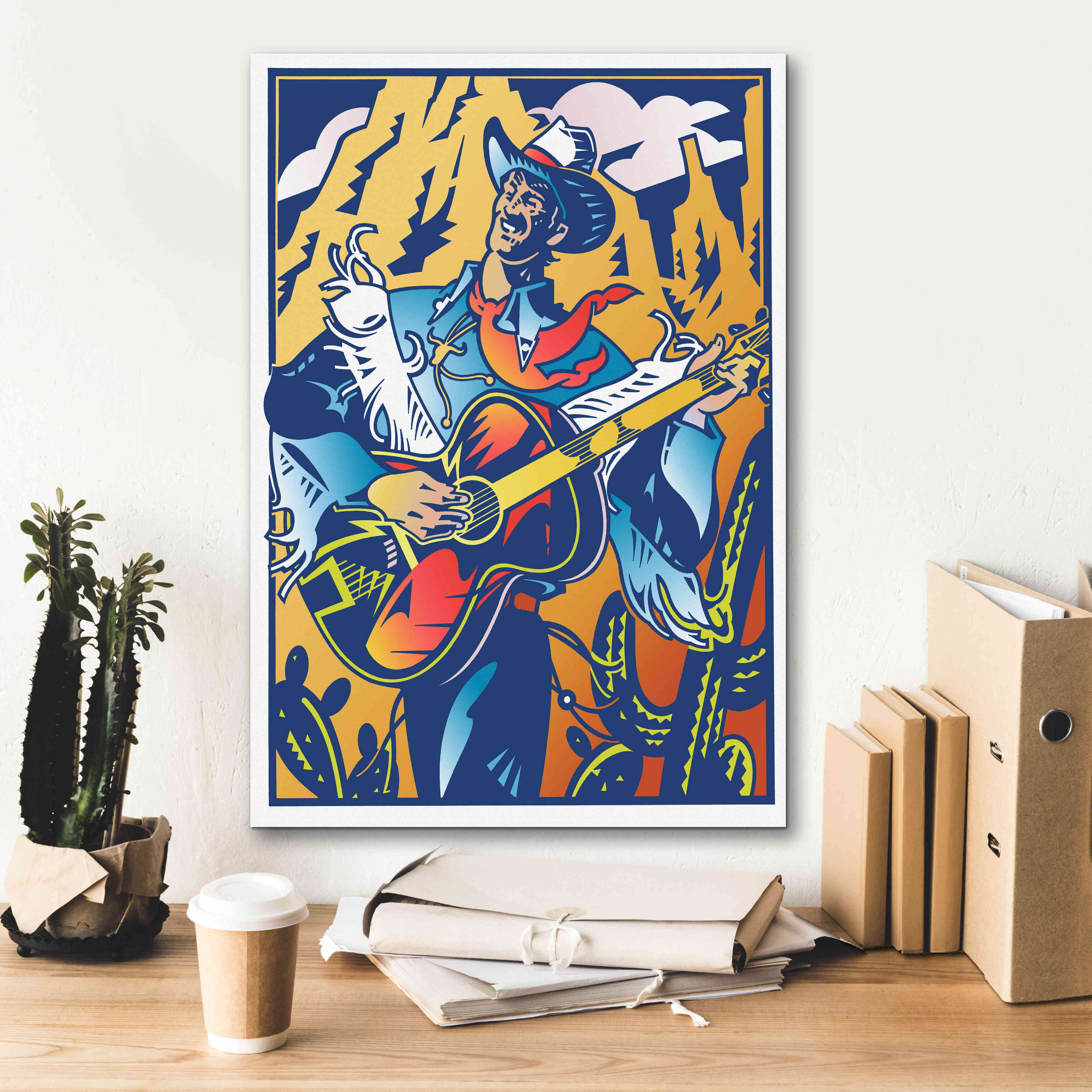 'Singing Cowboy' by David Chestnutt, Giclee Canvas Wall Art,18 x 26