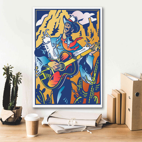 Image of 'Singing Cowboy' by David Chestnutt, Giclee Canvas Wall Art,18 x 26