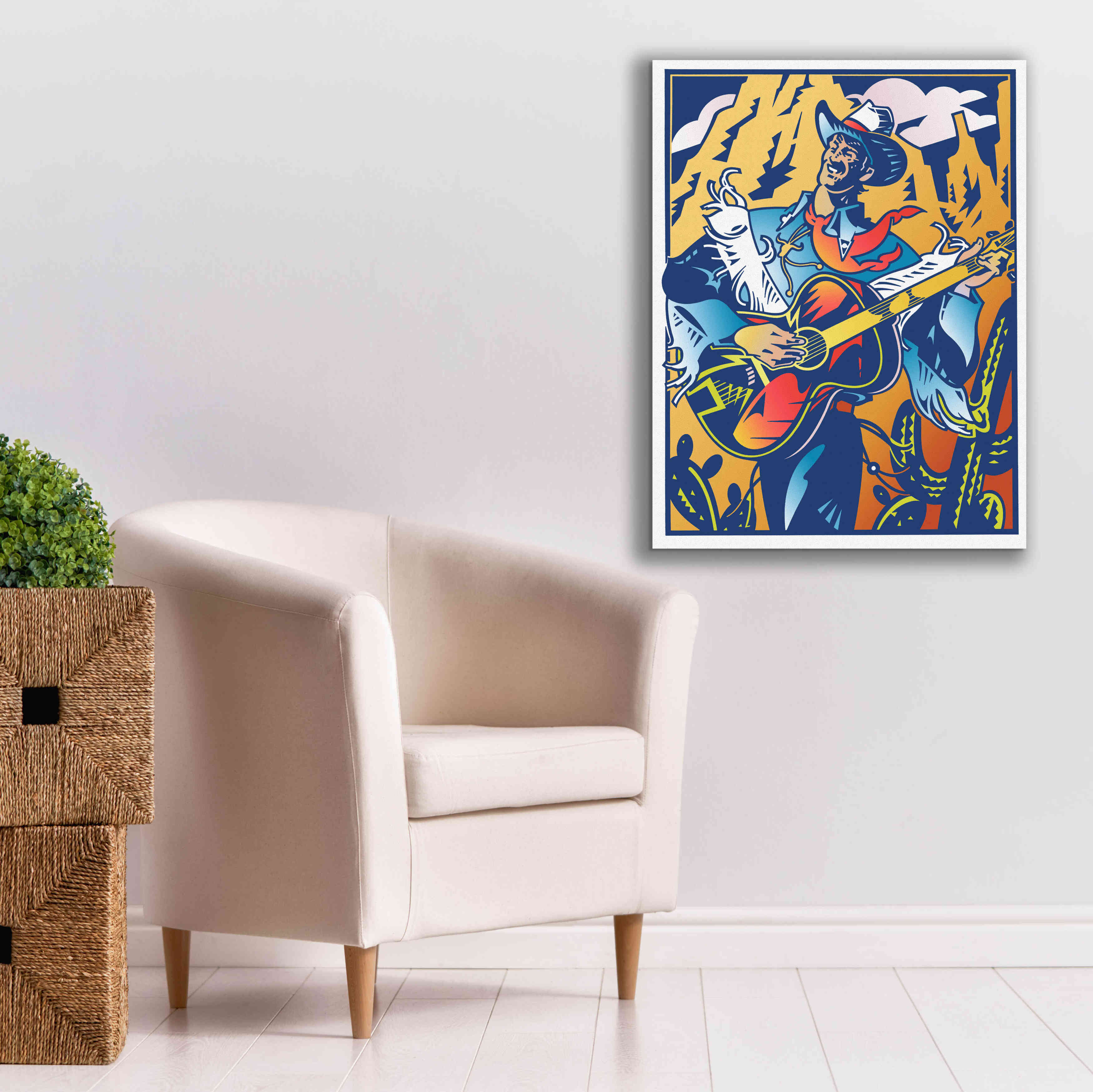 'Singing Cowboy' by David Chestnutt, Giclee Canvas Wall Art,26 x 34