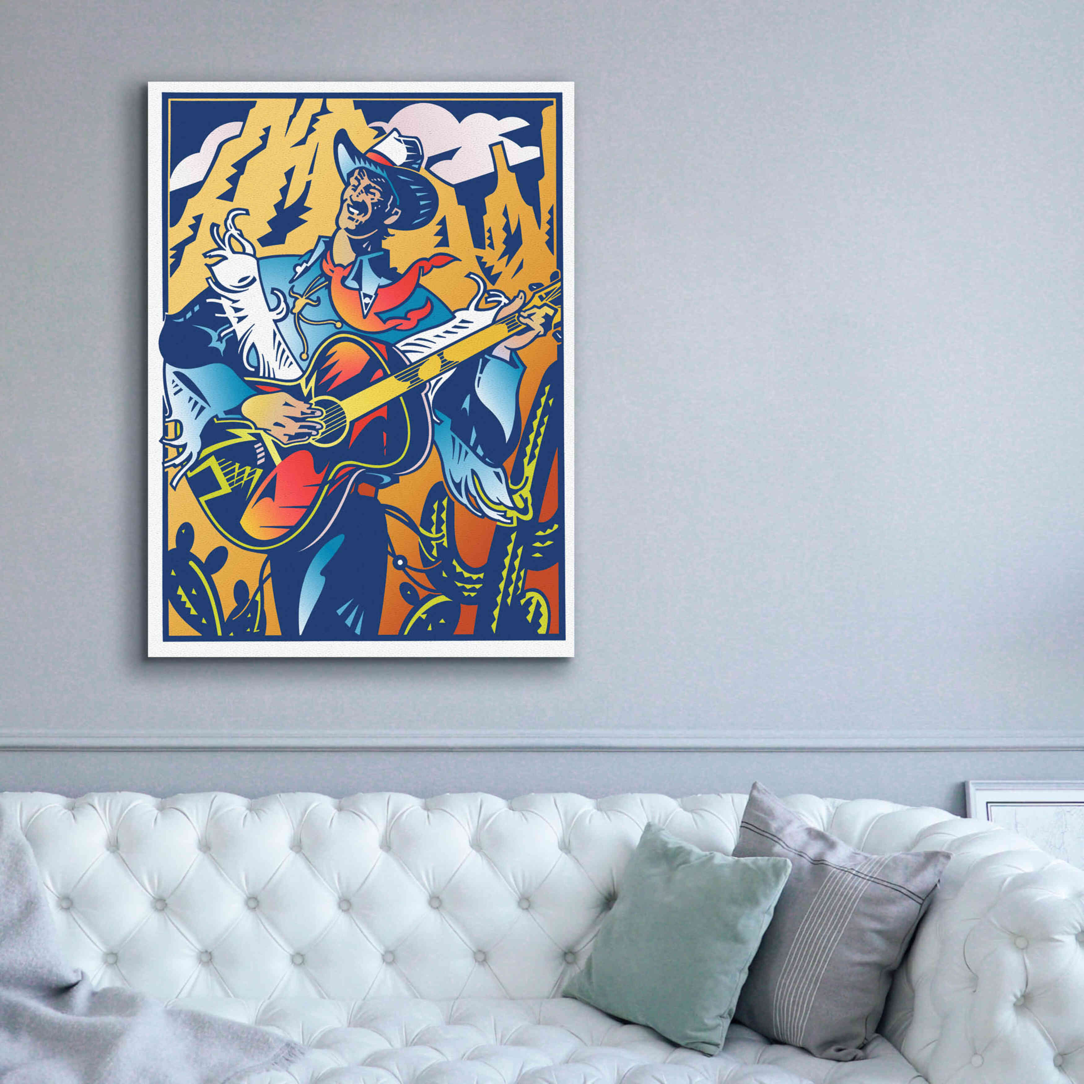 'Singing Cowboy' by David Chestnutt, Giclee Canvas Wall Art,40 x 54