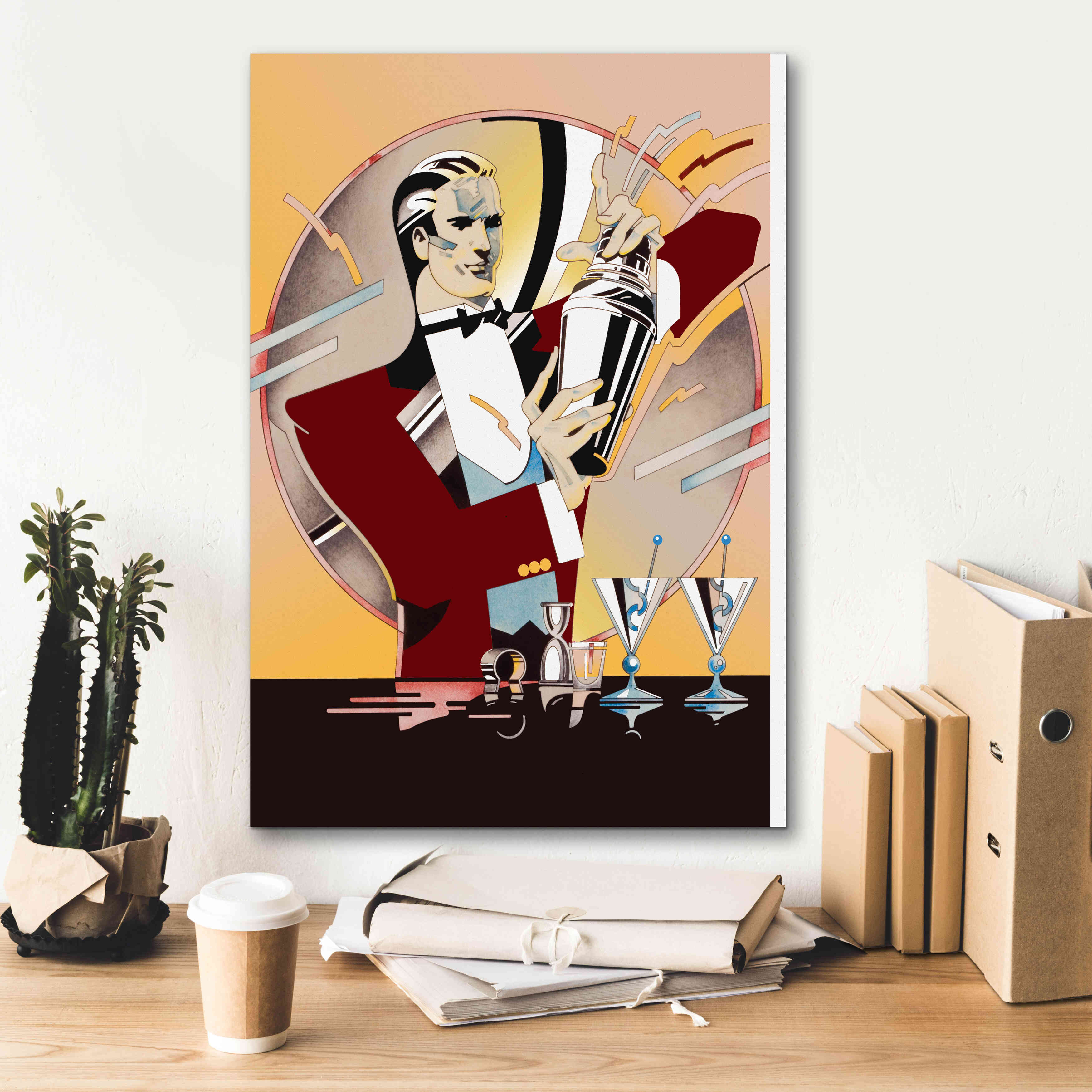 'Tending Bar' by David Chestnutt, Giclee Canvas Wall Art,18 x 26