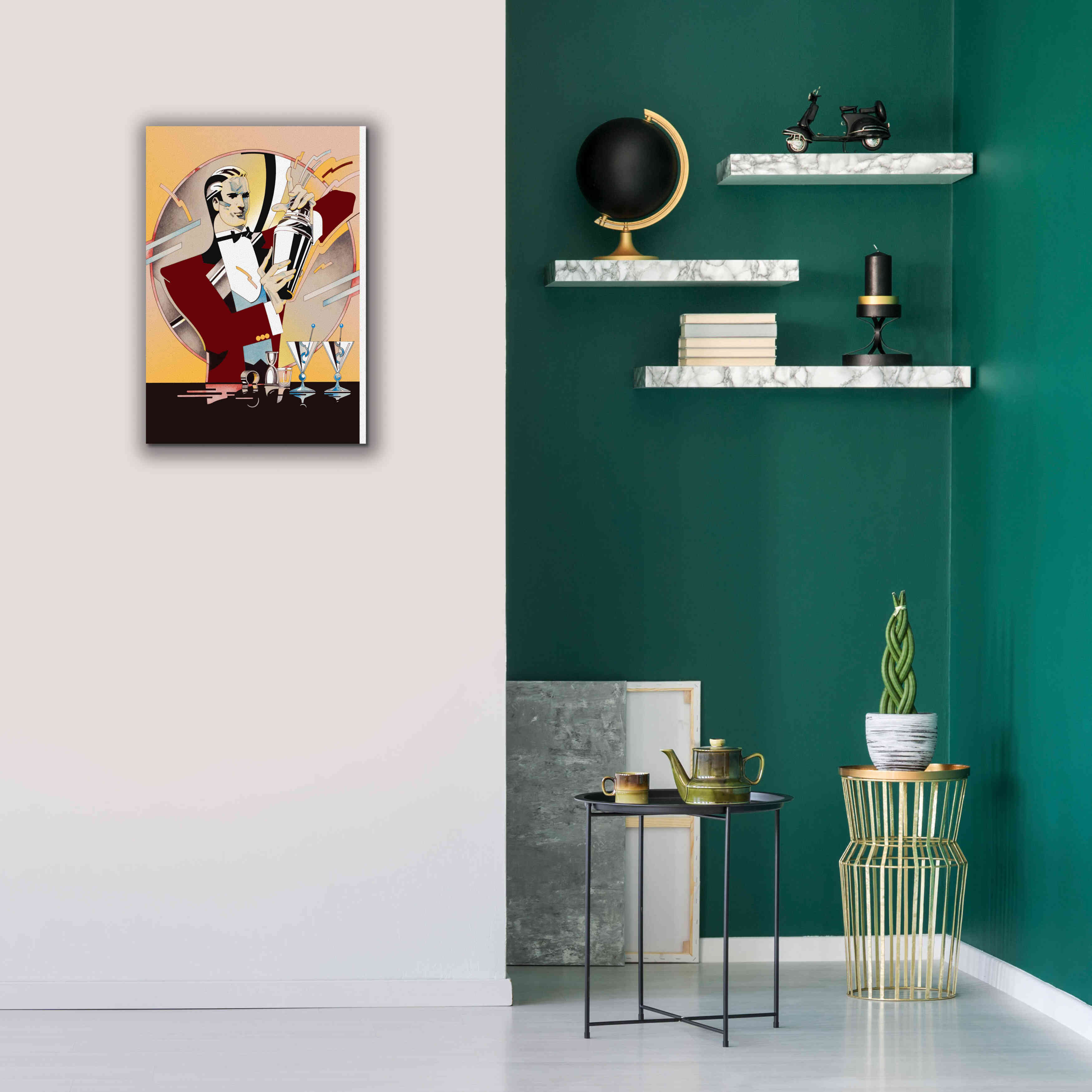 'Tending Bar' by David Chestnutt, Giclee Canvas Wall Art,18 x 26