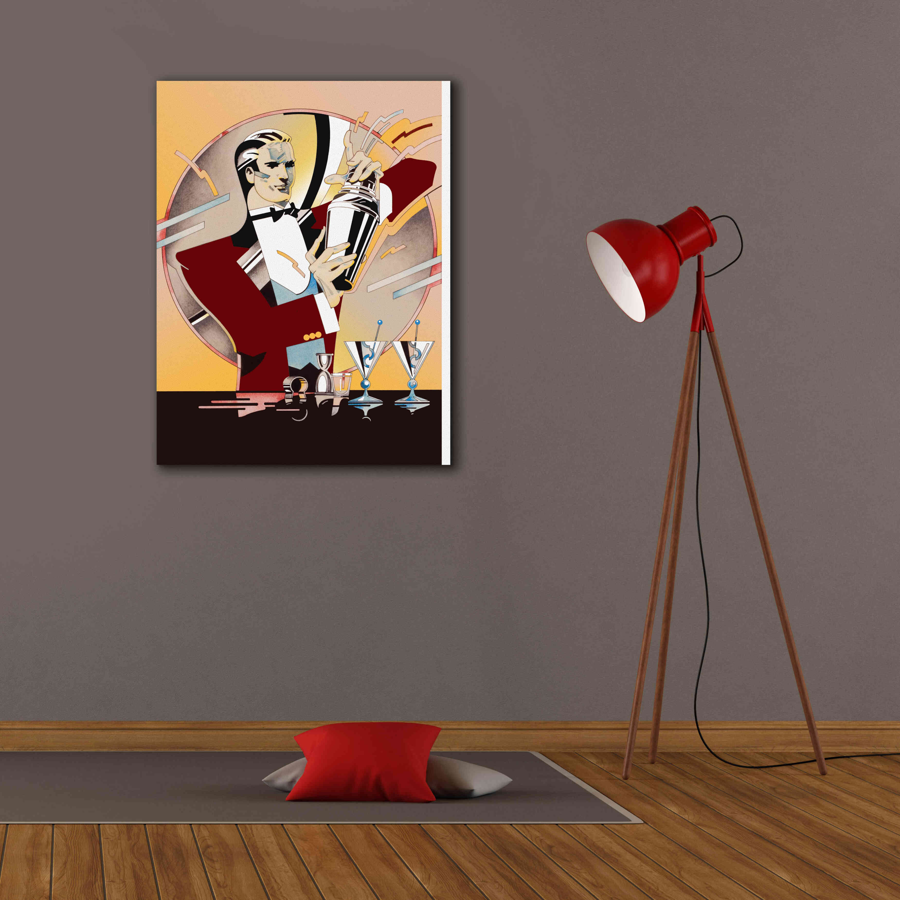 'Tending Bar' by David Chestnutt, Giclee Canvas Wall Art,26 x 34