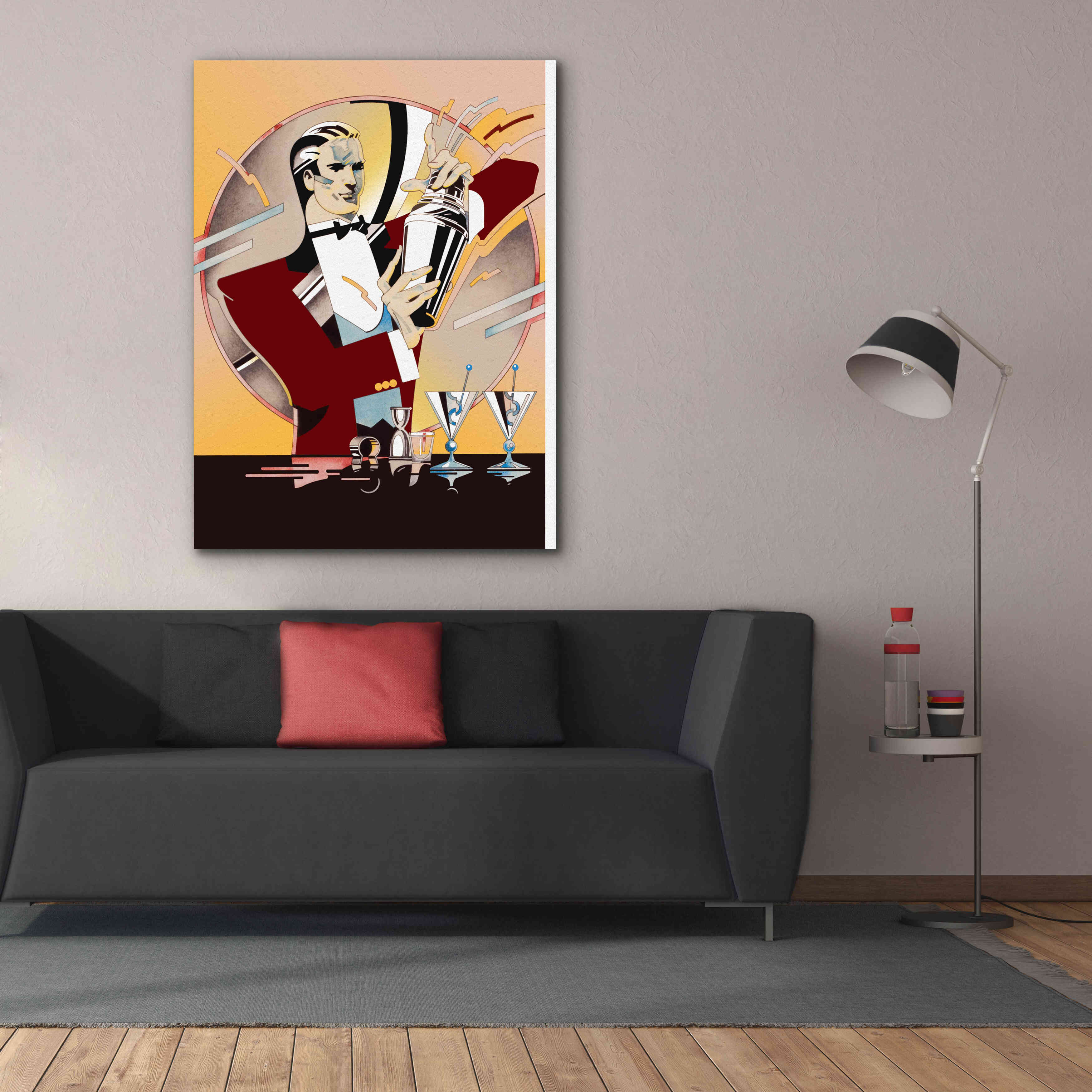 'Tending Bar' by David Chestnutt, Giclee Canvas Wall Art,40 x 54