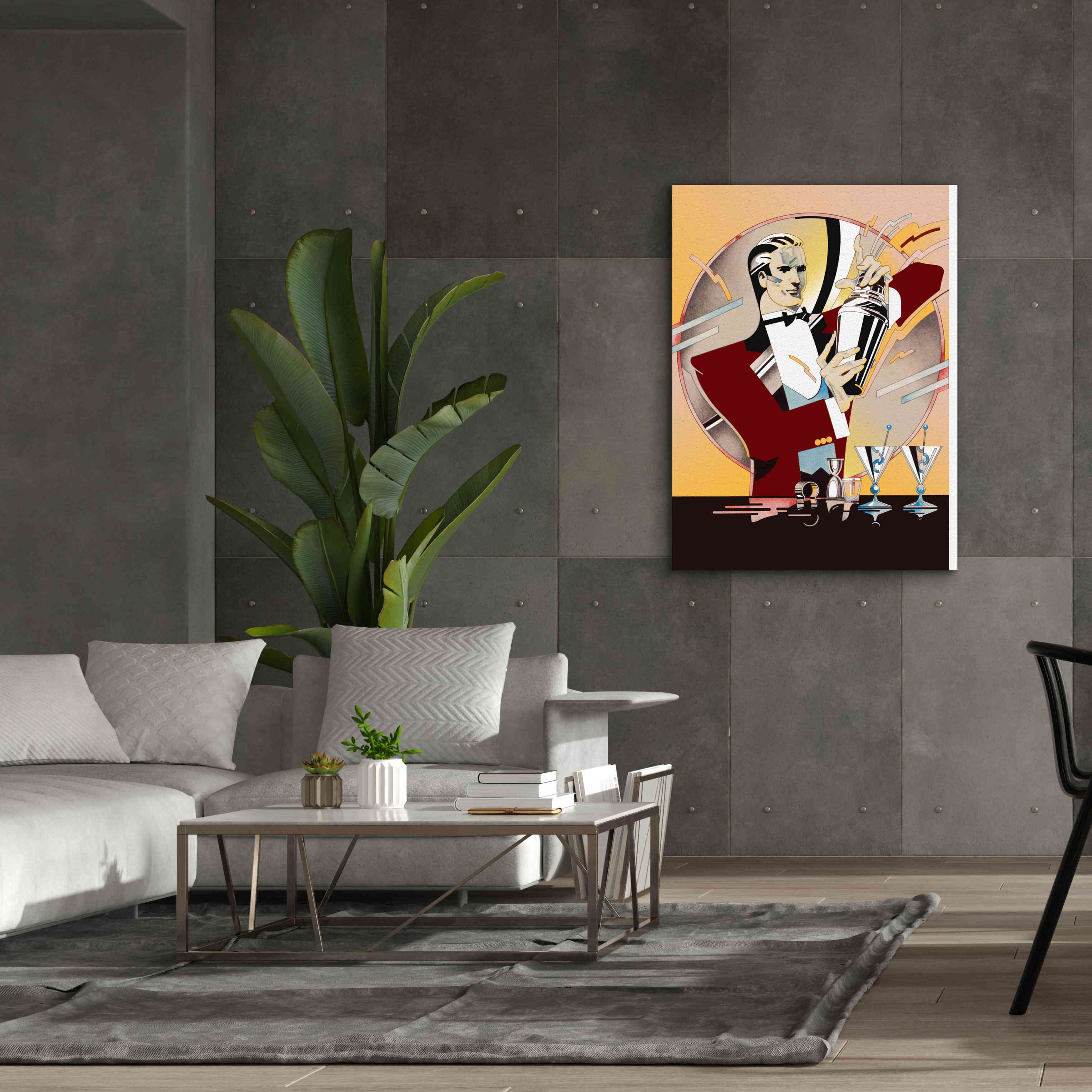 'Tending Bar' by David Chestnutt, Giclee Canvas Wall Art,40 x 54