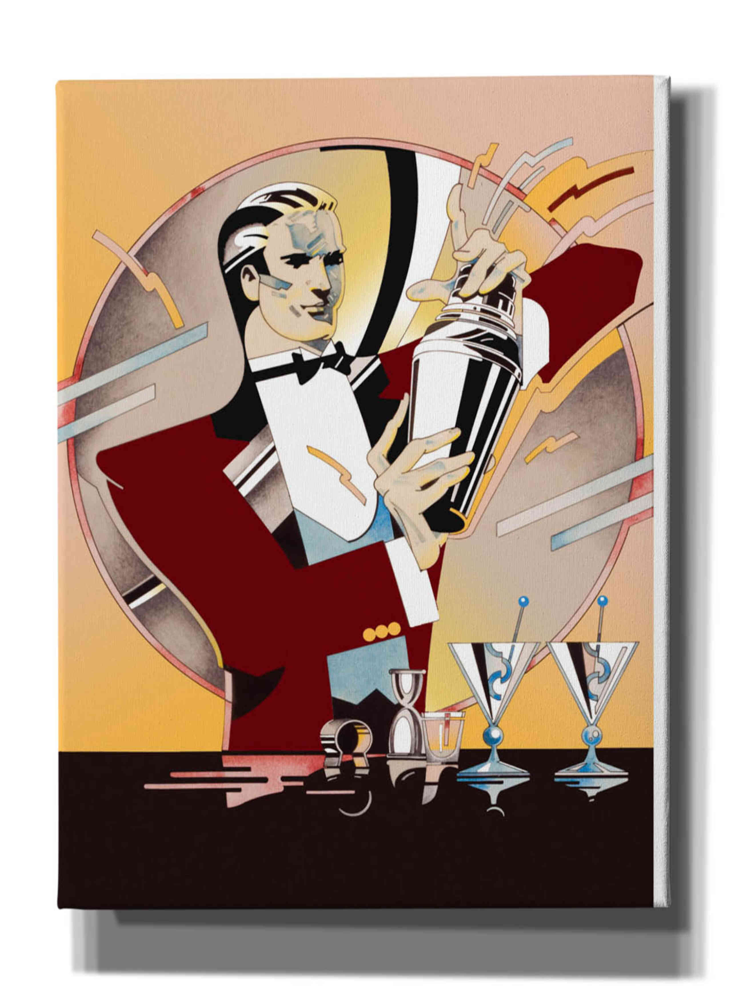 'Tending Bar' by David Chestnutt, Giclee Canvas Wall Art
