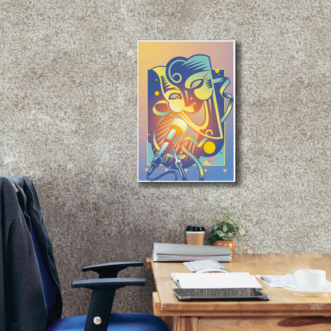 Image of 'The Happy Microphone' by David Chestnutt, Giclee Canvas Wall Art,18 x 26