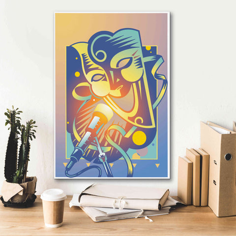 Image of 'The Happy Microphone' by David Chestnutt, Giclee Canvas Wall Art,18 x 26