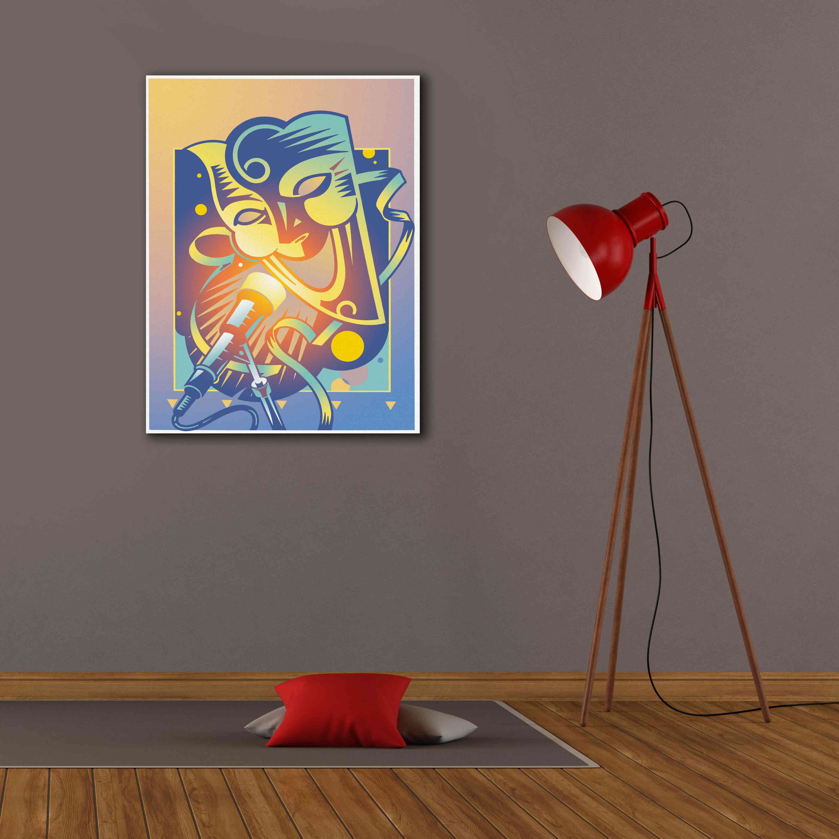 'The Happy Microphone' by David Chestnutt, Giclee Canvas Wall Art,26 x 34