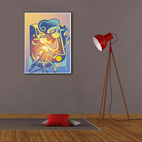 Image of 'The Happy Microphone' by David Chestnutt, Giclee Canvas Wall Art,26 x 34