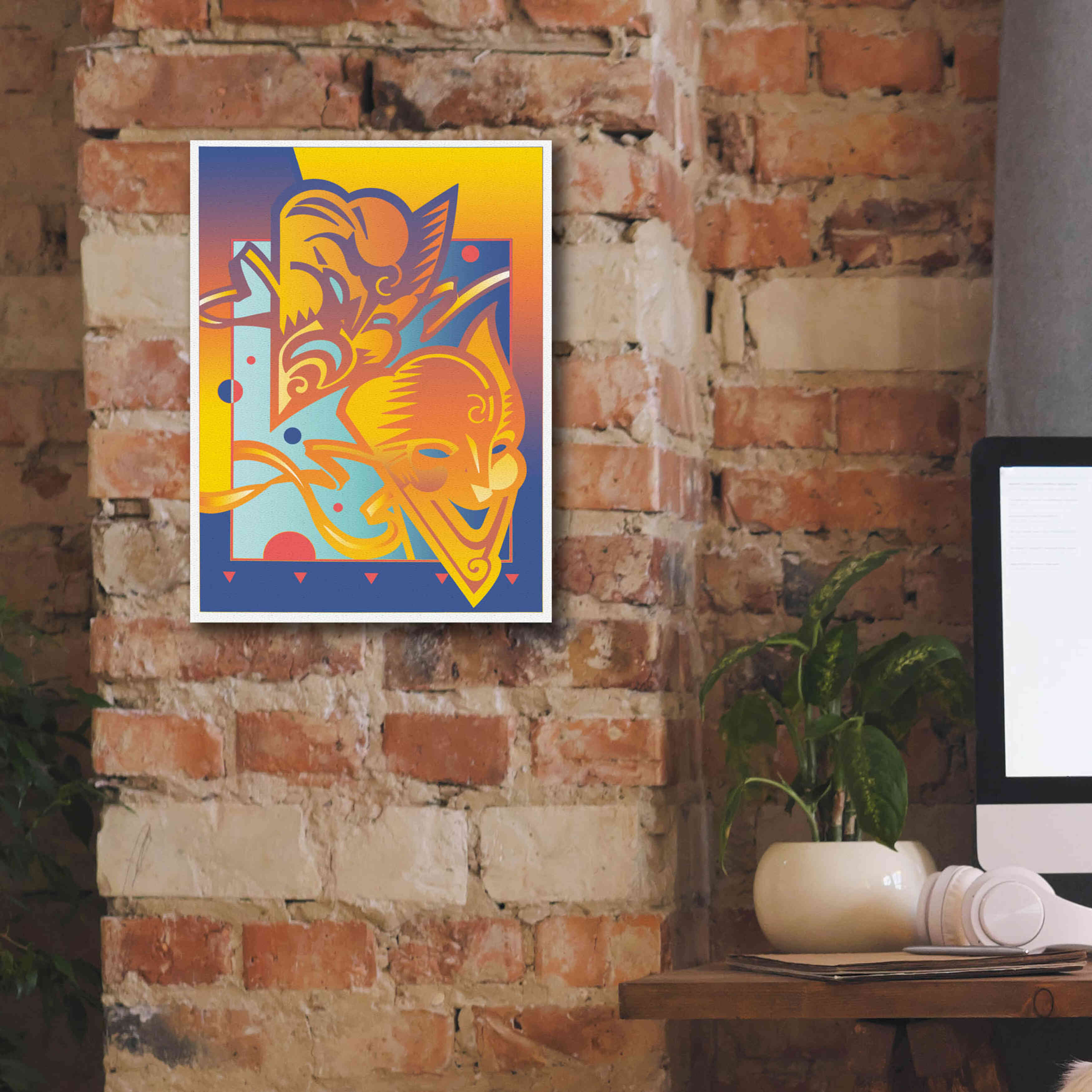 'Theatre Masks' by David Chestnutt, Giclee Canvas Wall Art,12 x 16