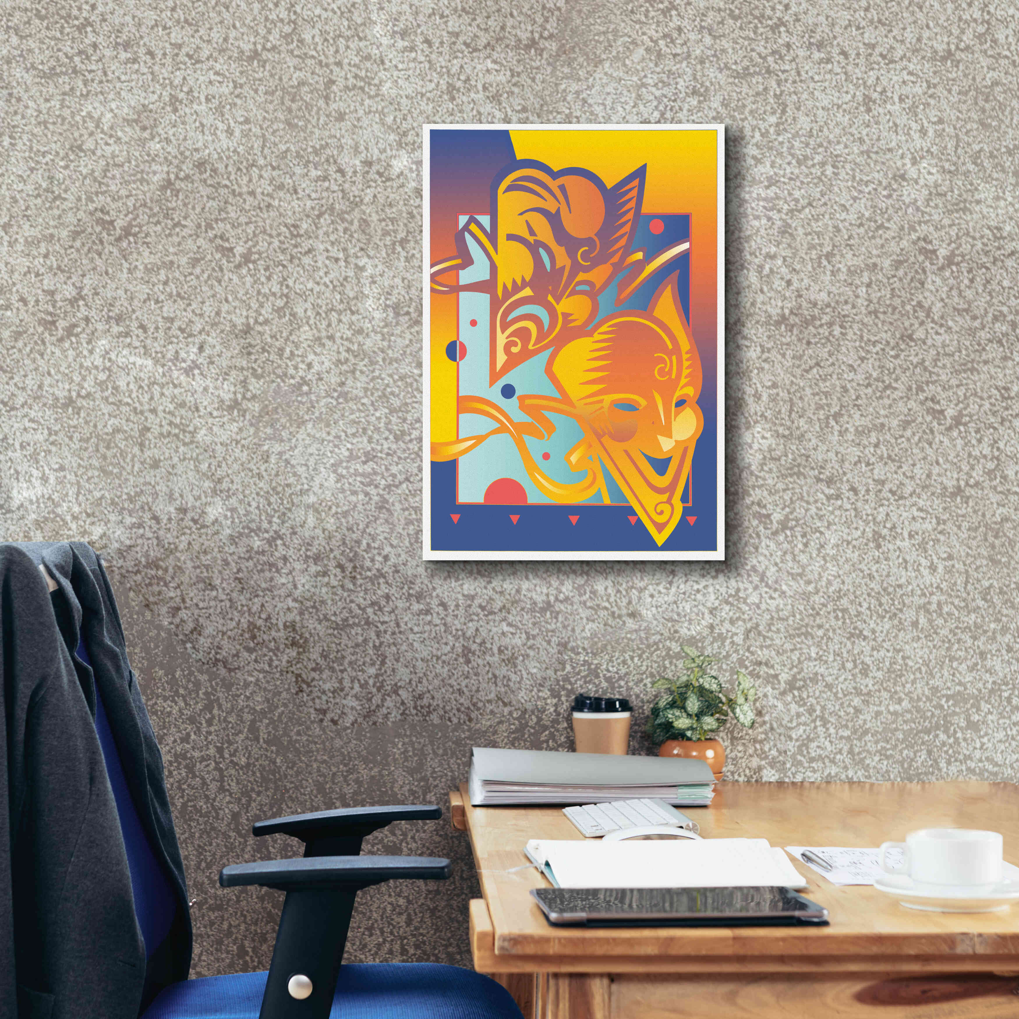 'Theatre Masks' by David Chestnutt, Giclee Canvas Wall Art,18 x 26