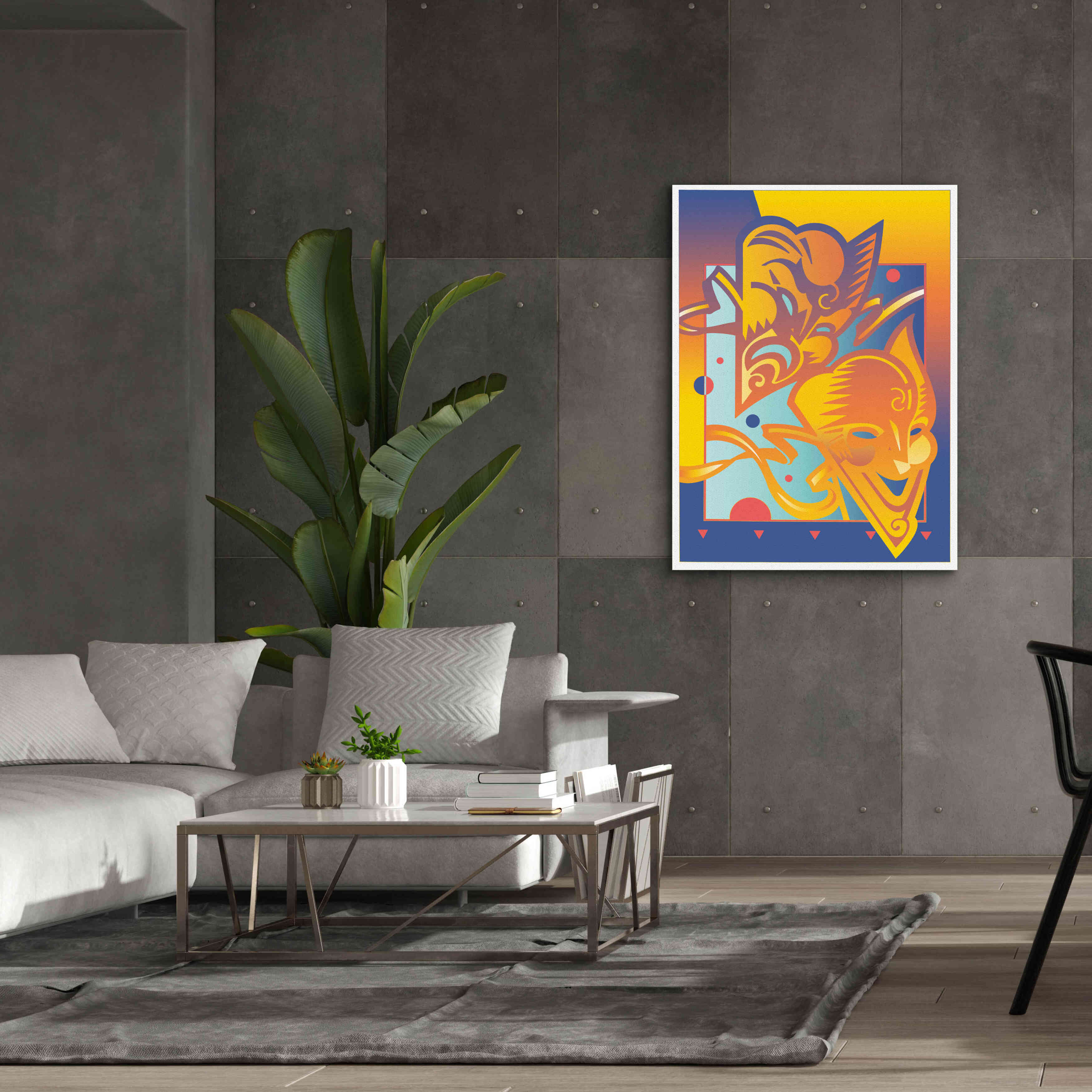 'Theatre Masks' by David Chestnutt, Giclee Canvas Wall Art,40 x 54