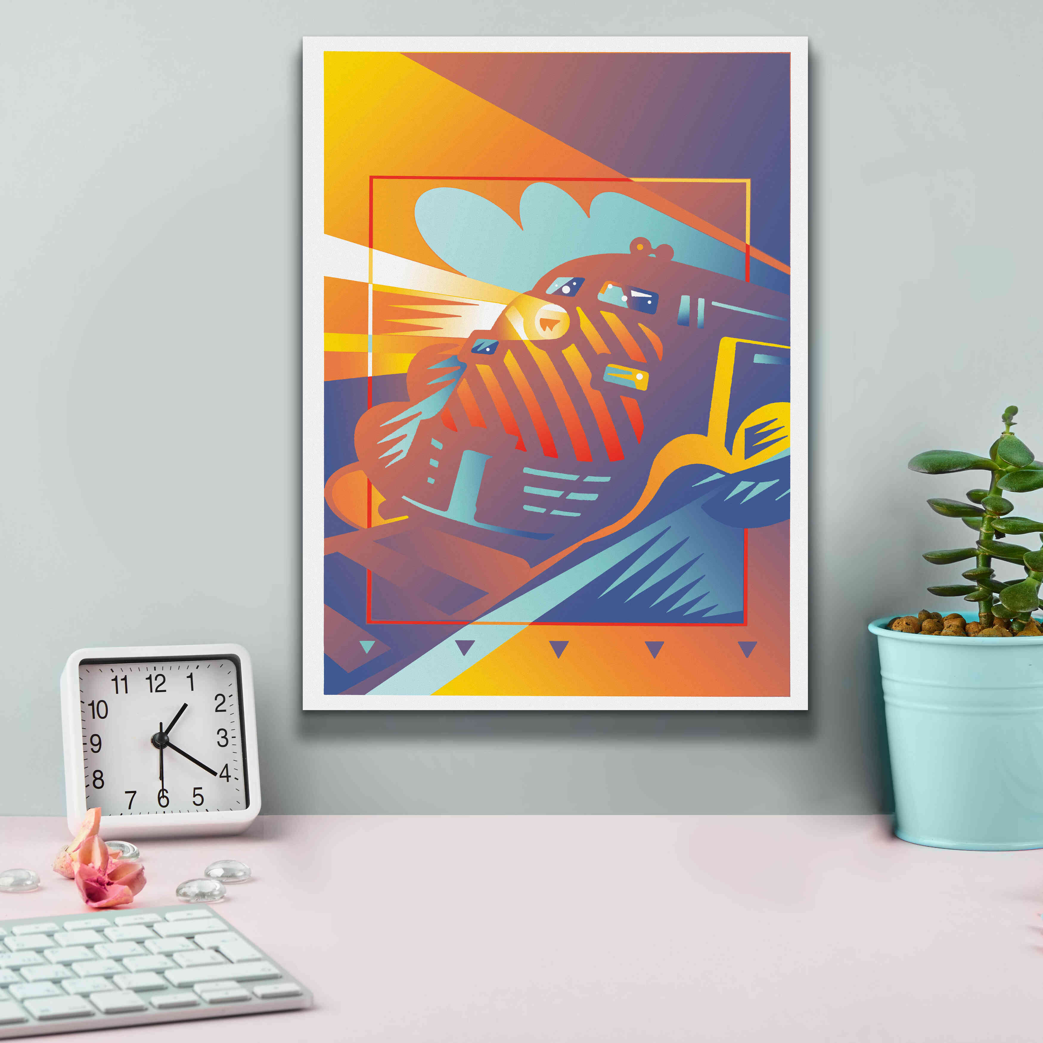 'Train West' by David Chestnutt, Giclee Canvas Wall Art,12 x 16